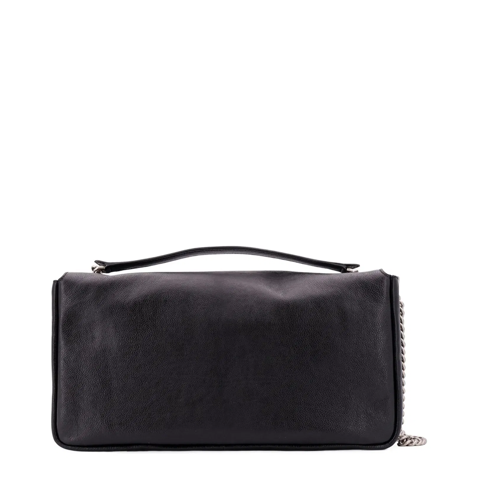 Baguette Chain Large Black Calfskin Leather Bag