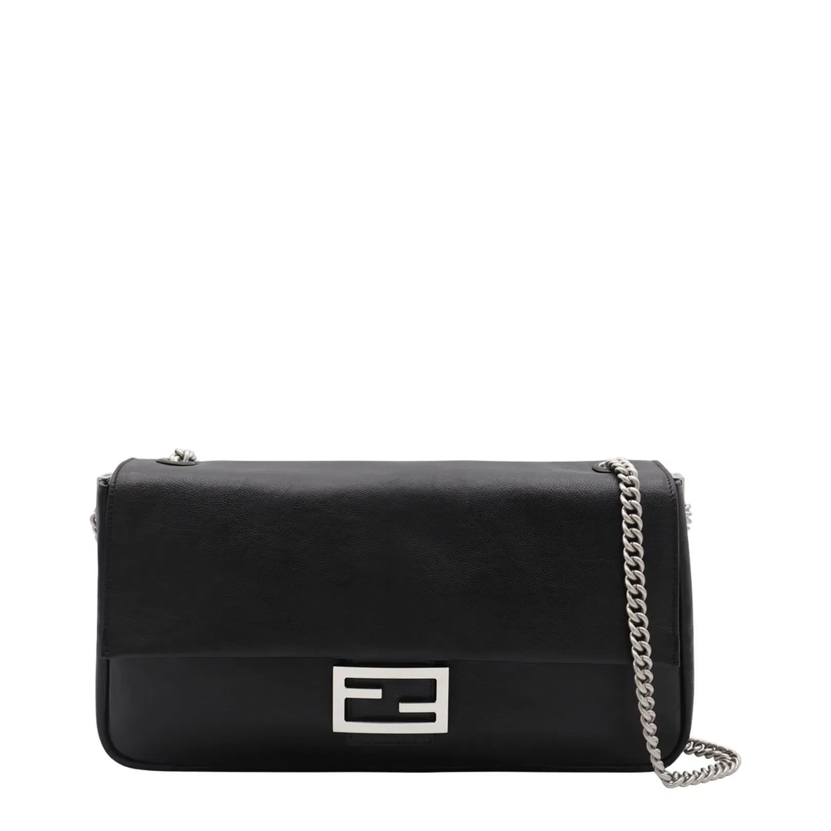 Baguette Chain Large Black Calfskin Leather Bag