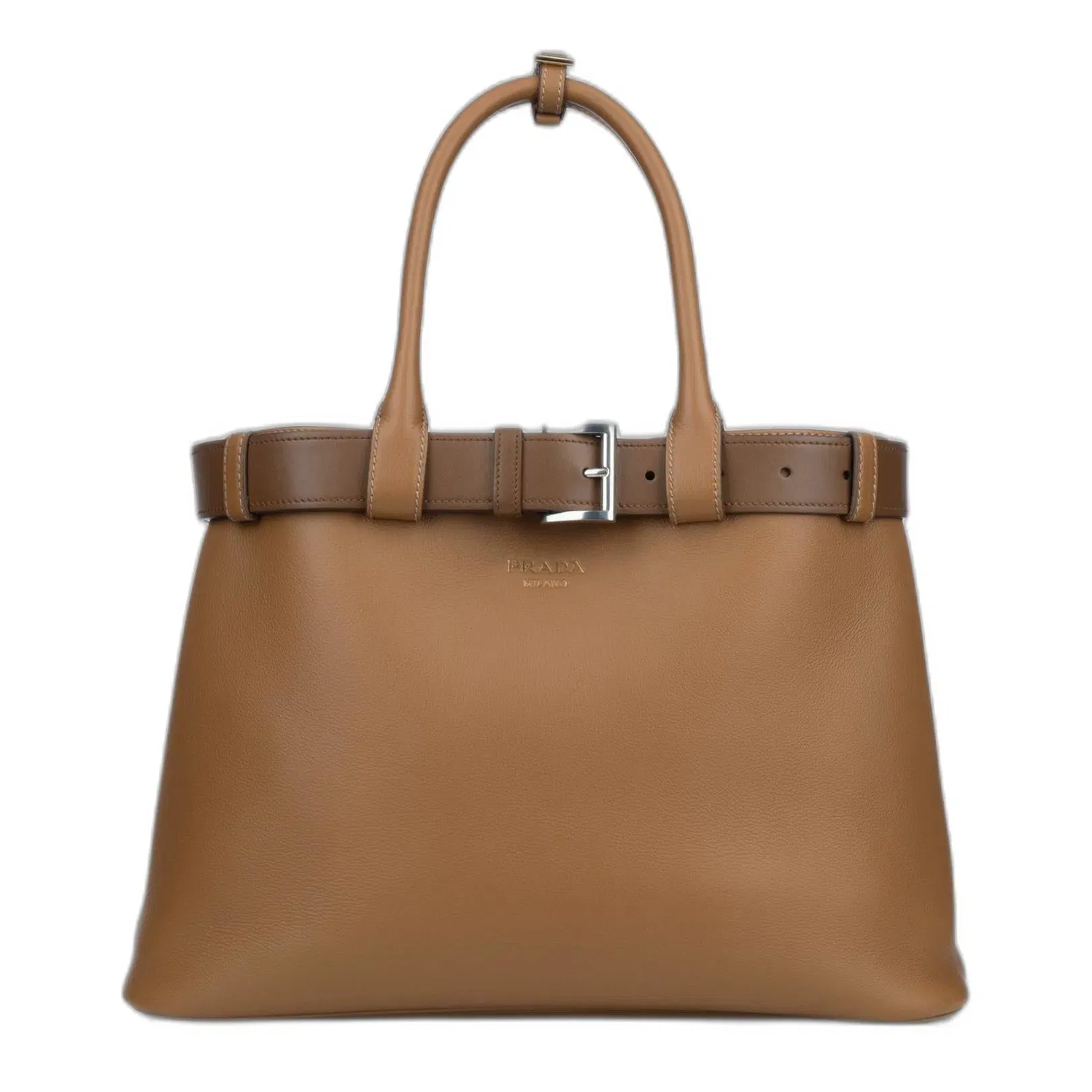 Open Top Large Belted Handbag