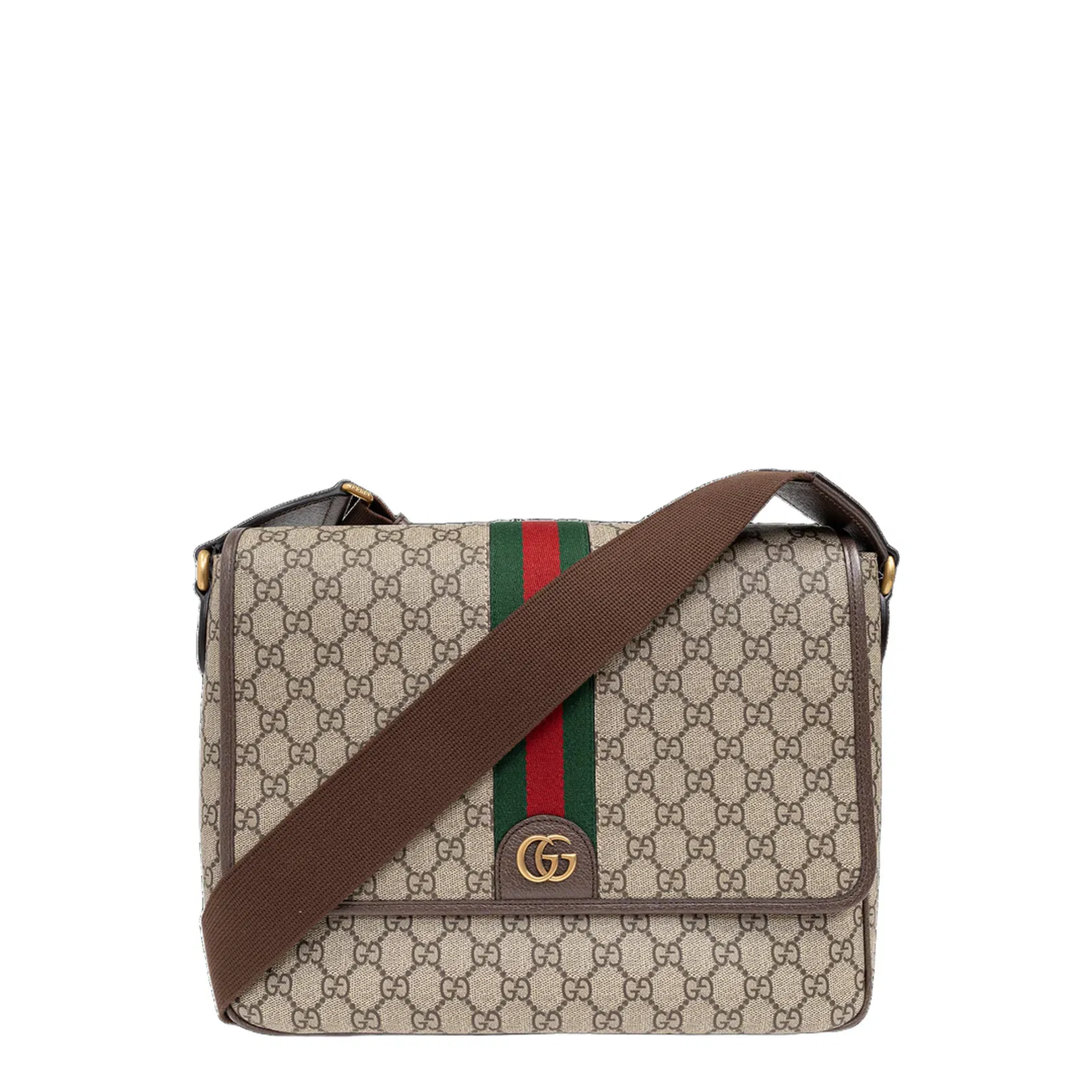 Ophidia Canvas Shoulder Bag Gray