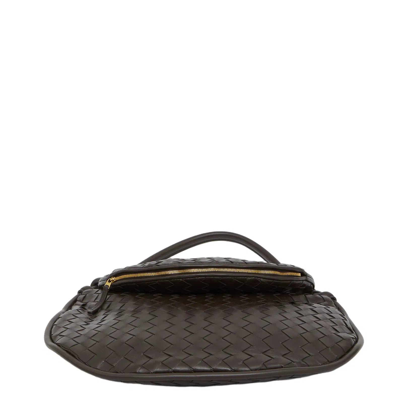 Intrecciato Large Leather Shoulder Bags - Brown