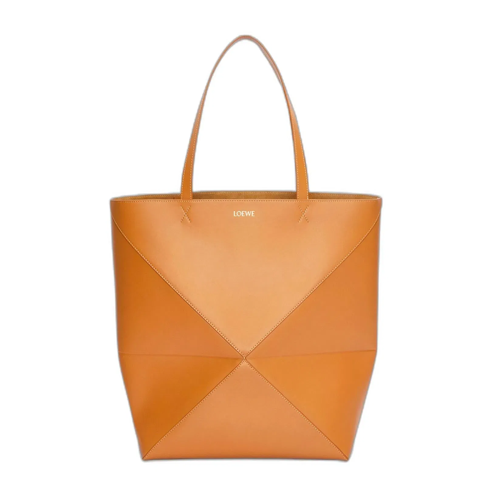 XL Puzzle Fold Tote In Shiny Calfskin