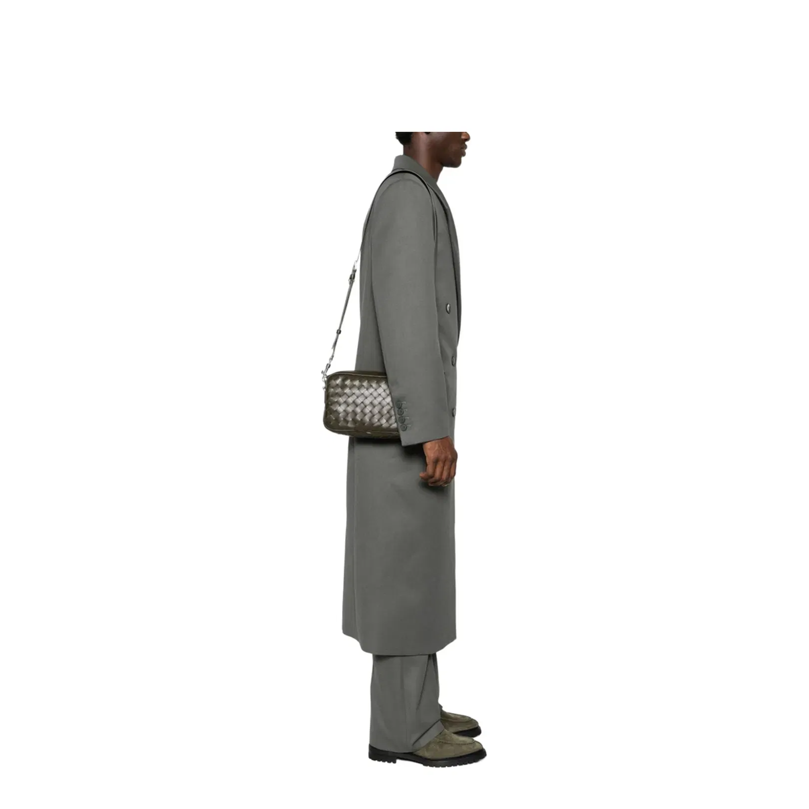 Intrecciato Small Leather Camera Bags - Brown