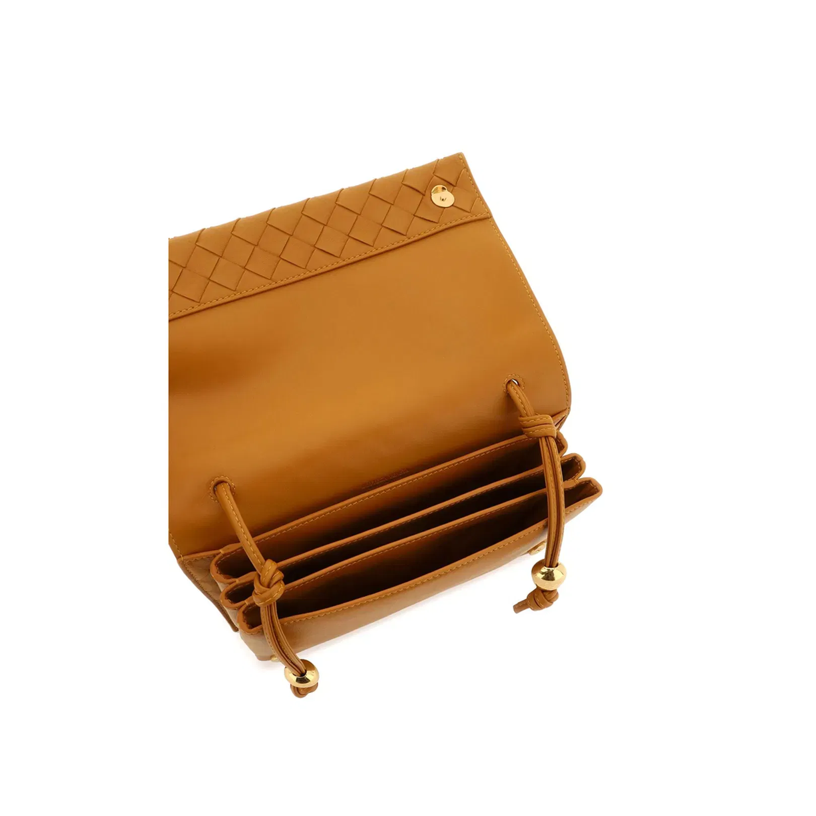 Intrecciato Leather Shoulder Bags - Gold