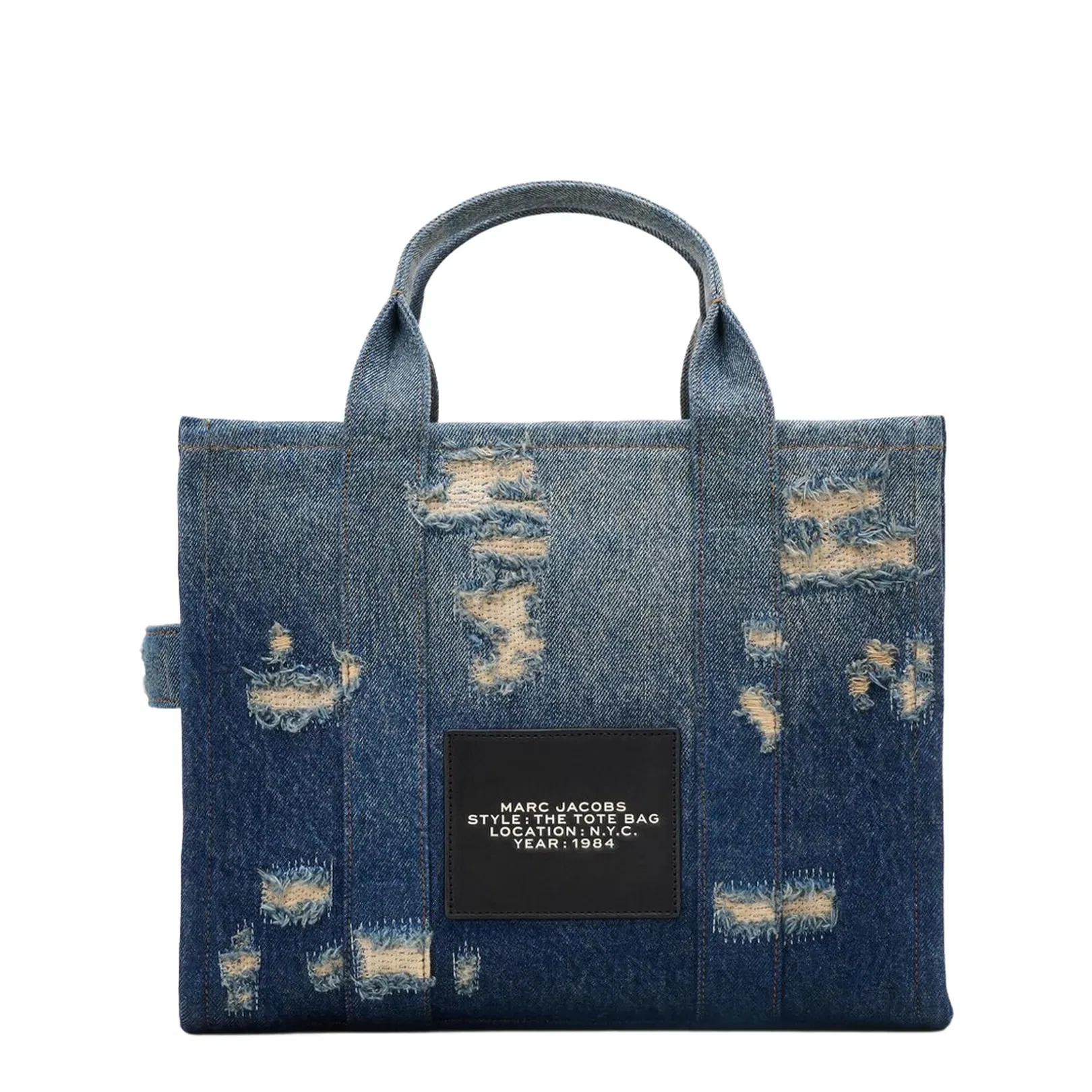 Denim Medium Rip And Repair Tote Bag