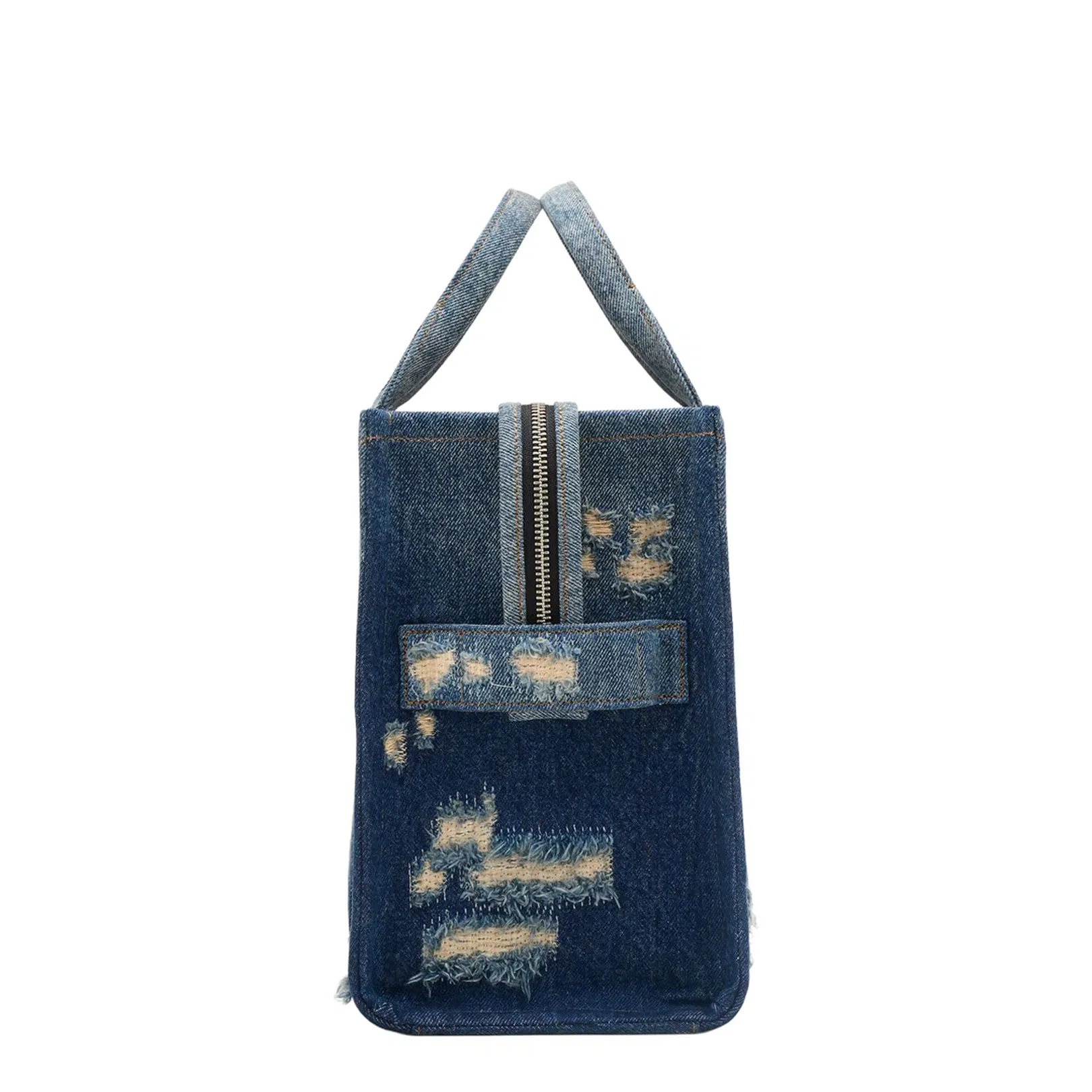 Denim Medium Rip And Repair Tote Bag