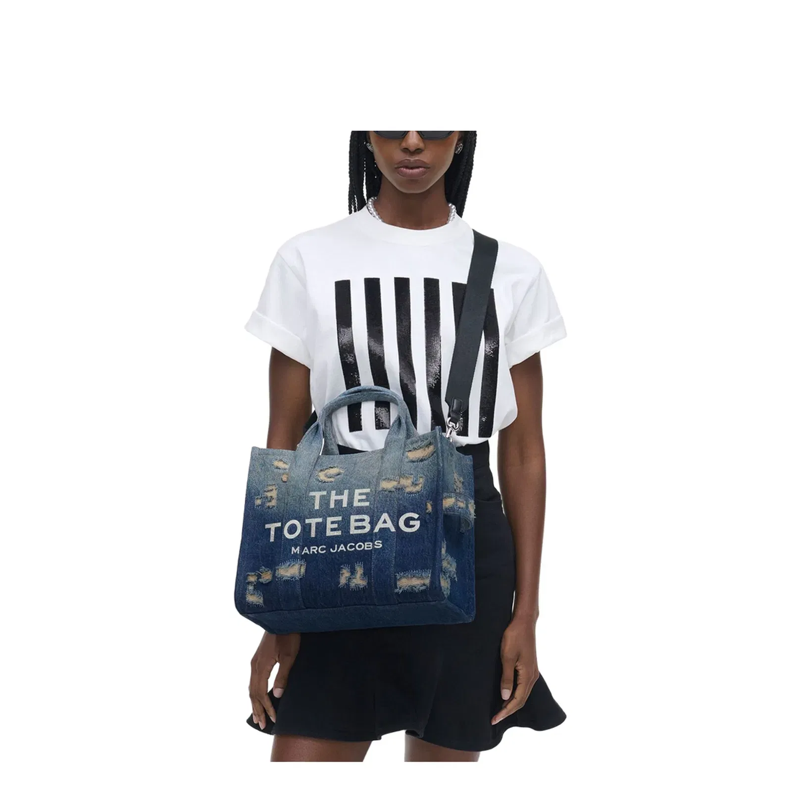 Denim Medium Rip And Repair Tote Bag