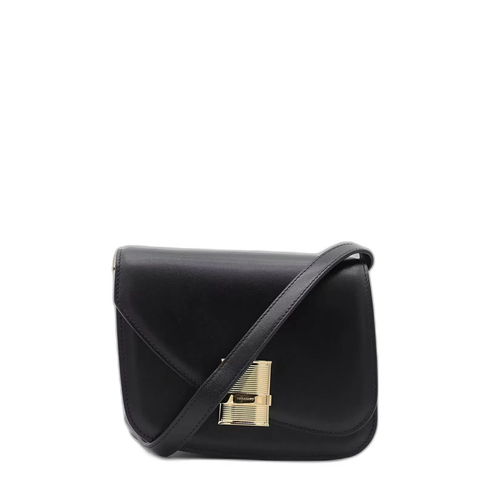 Ferragamo Black Leather Crossbody Bag