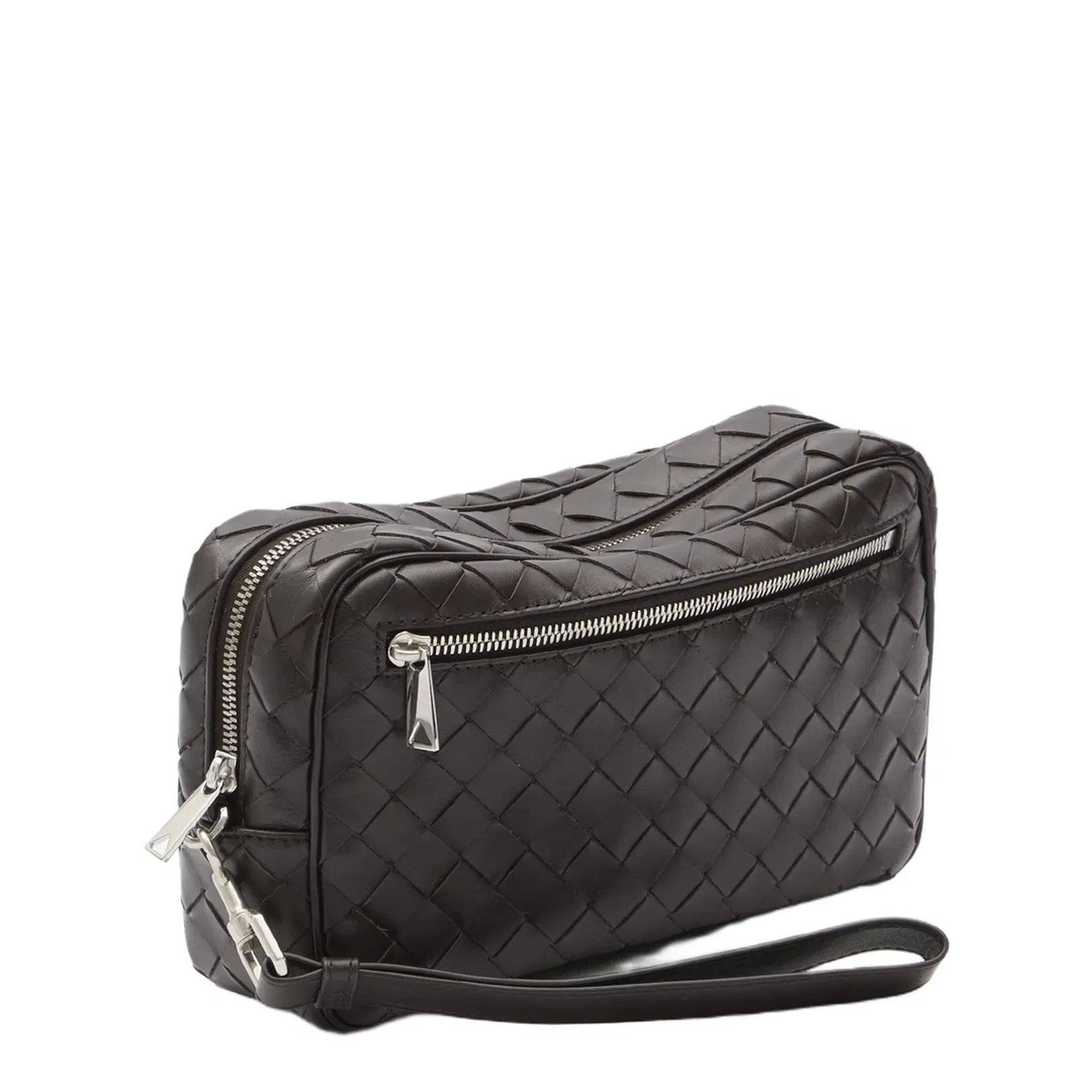 Intrecciato Small Leather Pouch - Brown