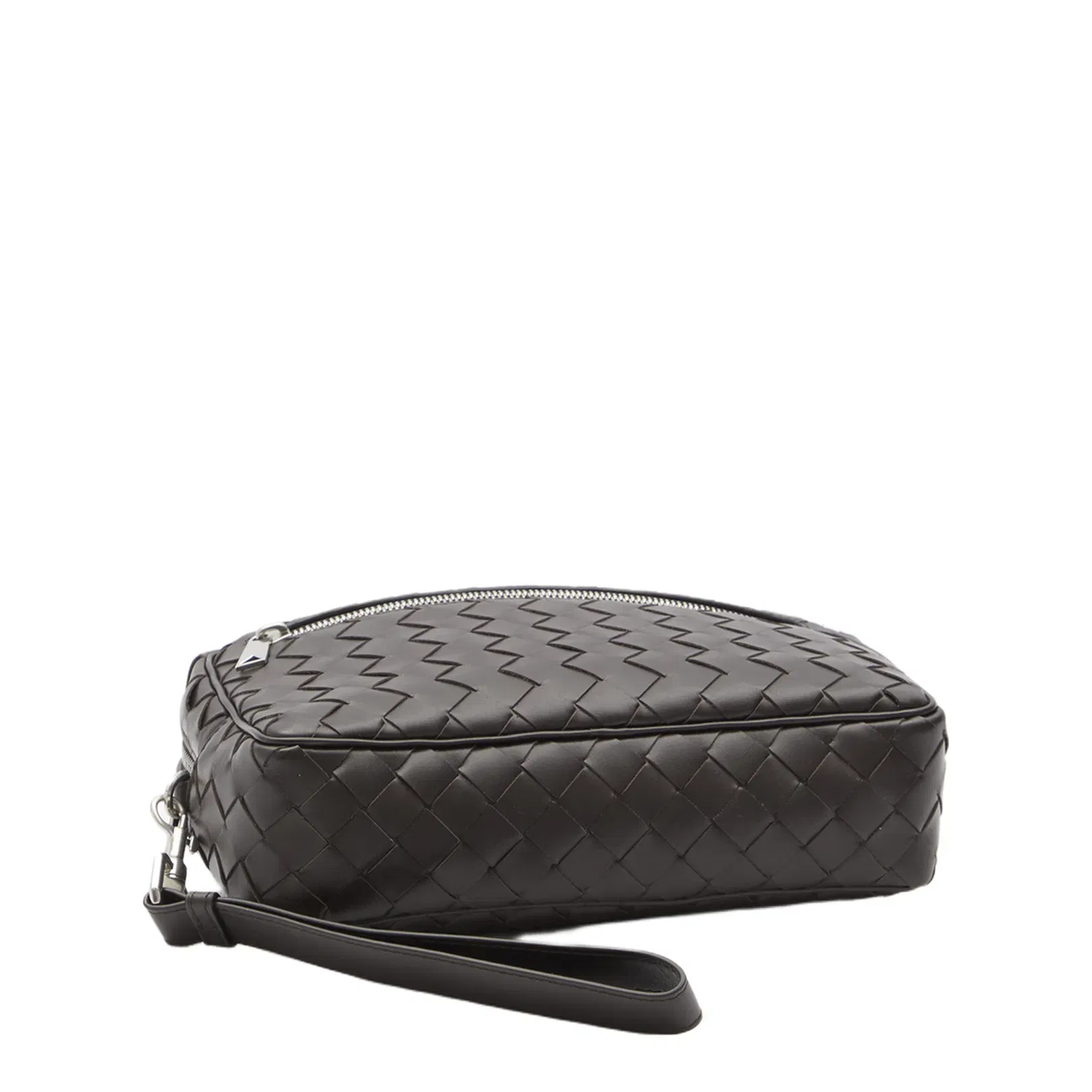 Intrecciato Small Leather Pouch - Brown