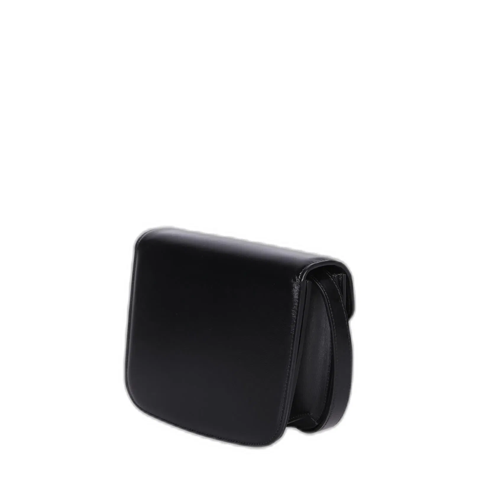 Ferragamo Black Leather Small Fiamma Crossbody Bag