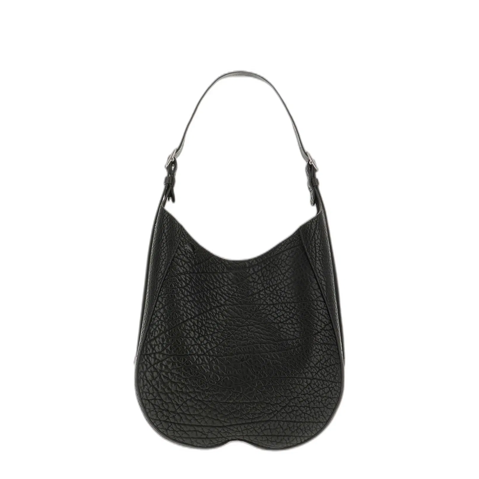 Black Leather Medium Chess Shoulder Bag