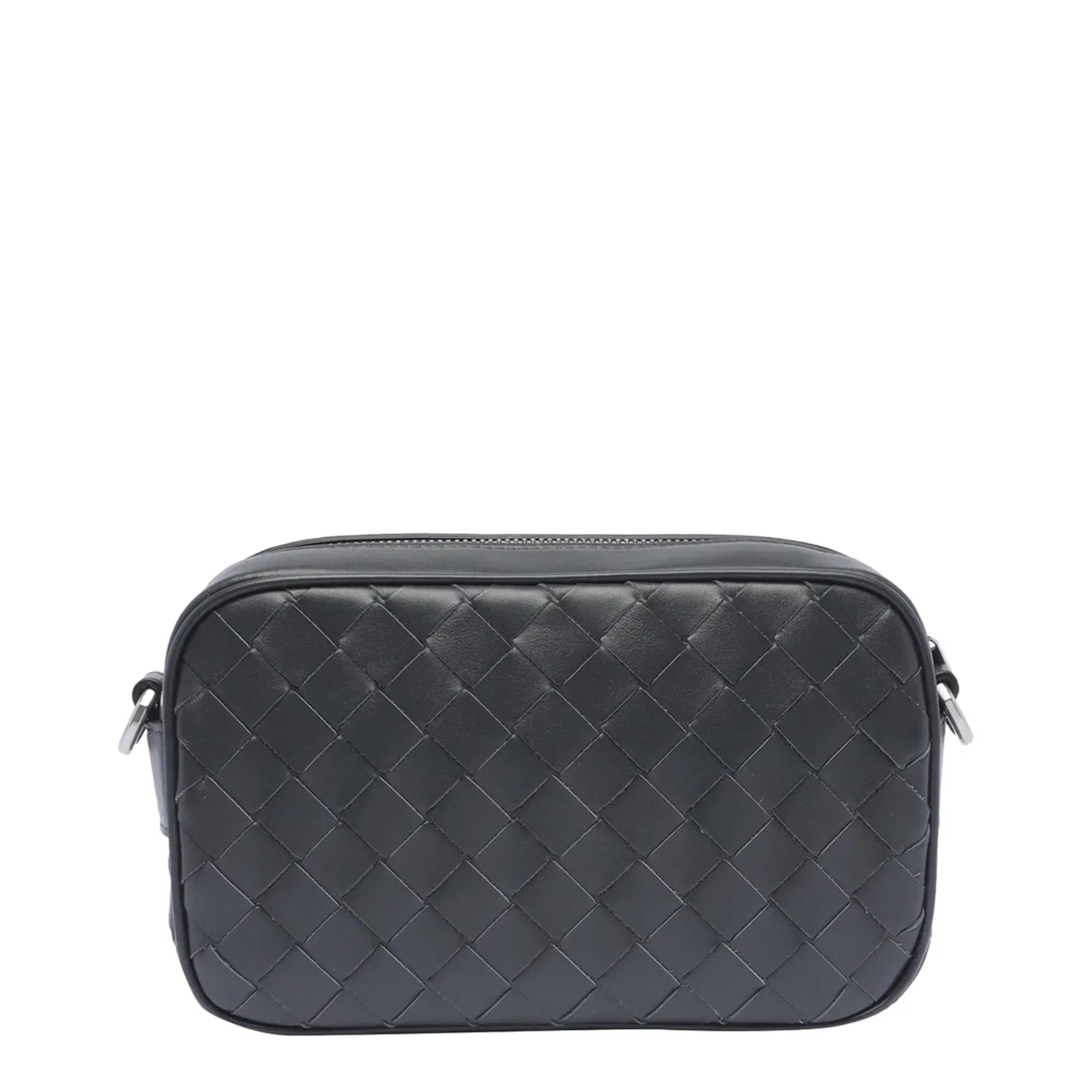 Intrecciato Mini Leather Crossbody Bags - Gray