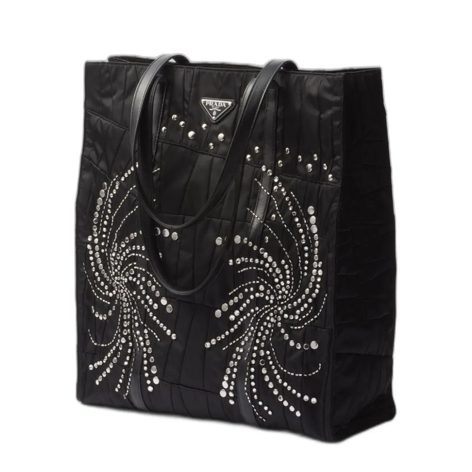 Black Re-Nylon Large Tote Bag