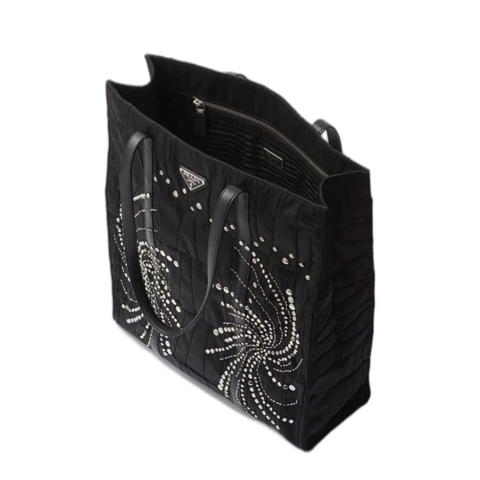 Black Re-Nylon Large Tote Bag