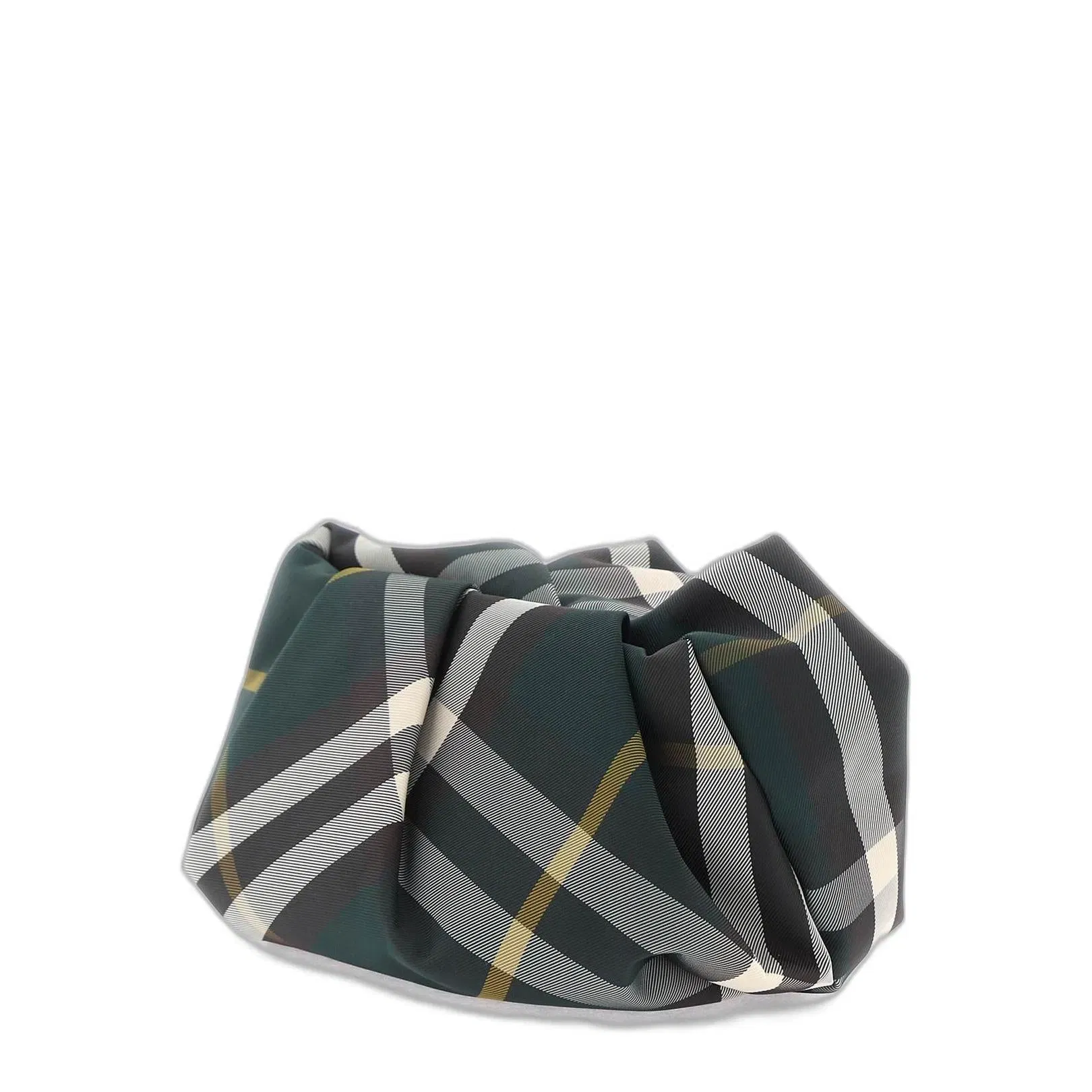 Rose Checkered Ruched Clutch Bag
