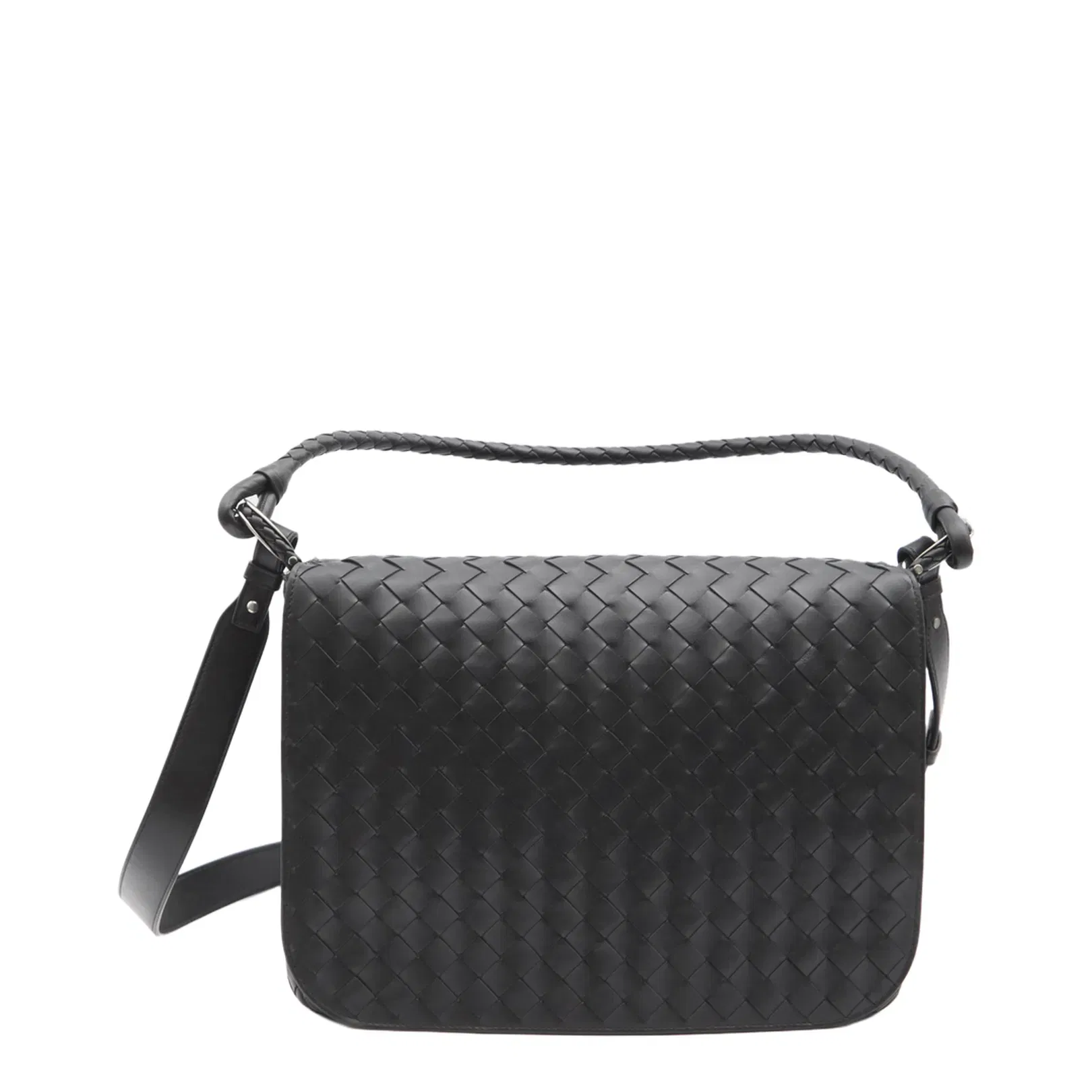 Swing Medium Leather Shoulder Bags - Black
