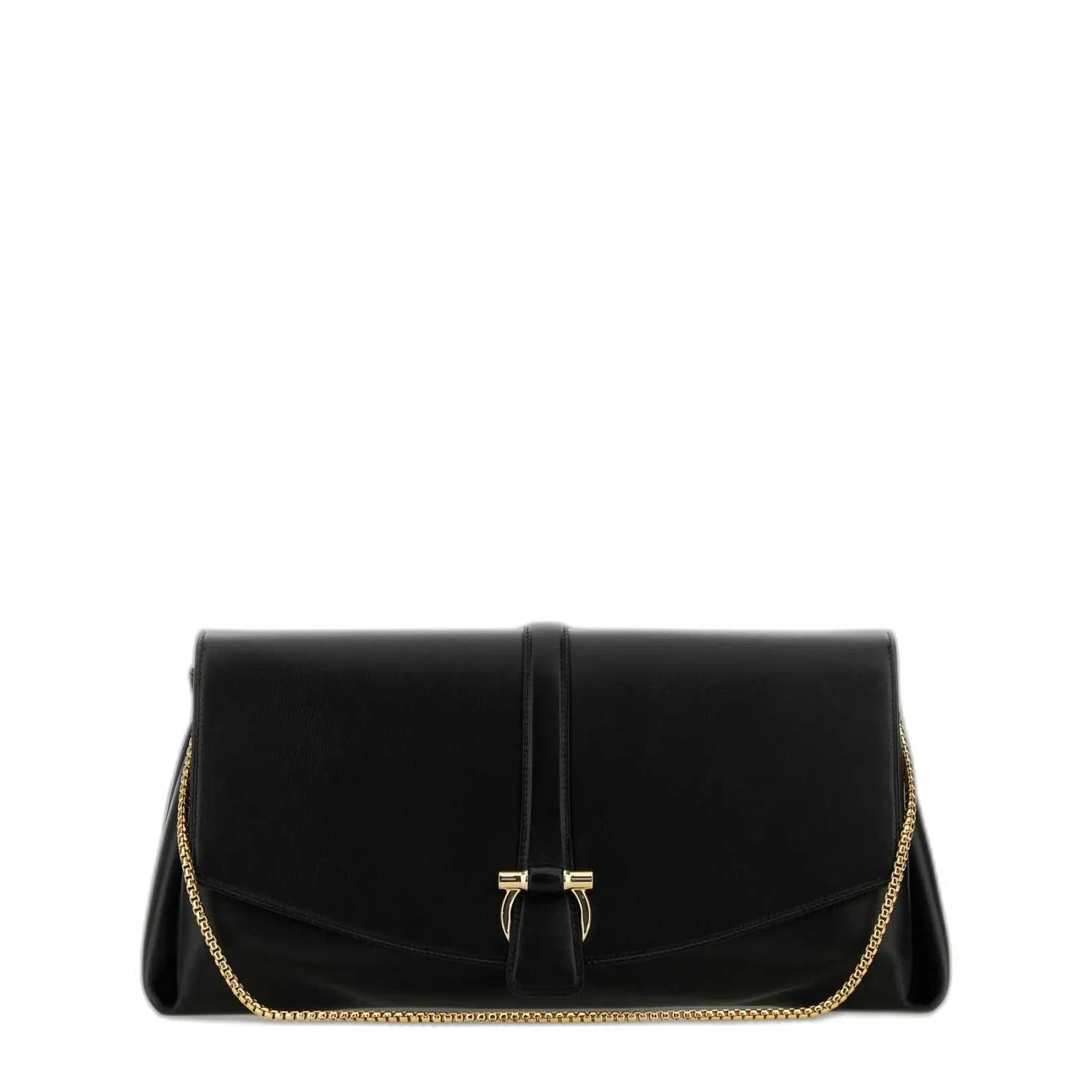 Black Leather Large Crossbody Bag