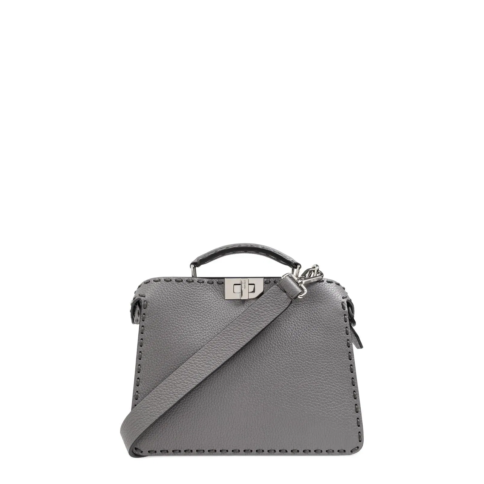 Peekaboo ISeeU Small Grey Leather Bag