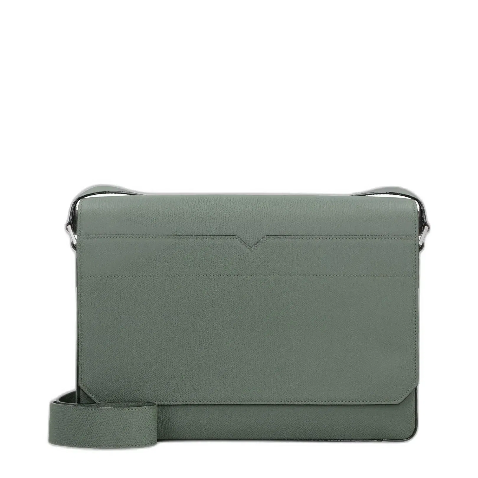 V-line Leather Messenger Bag