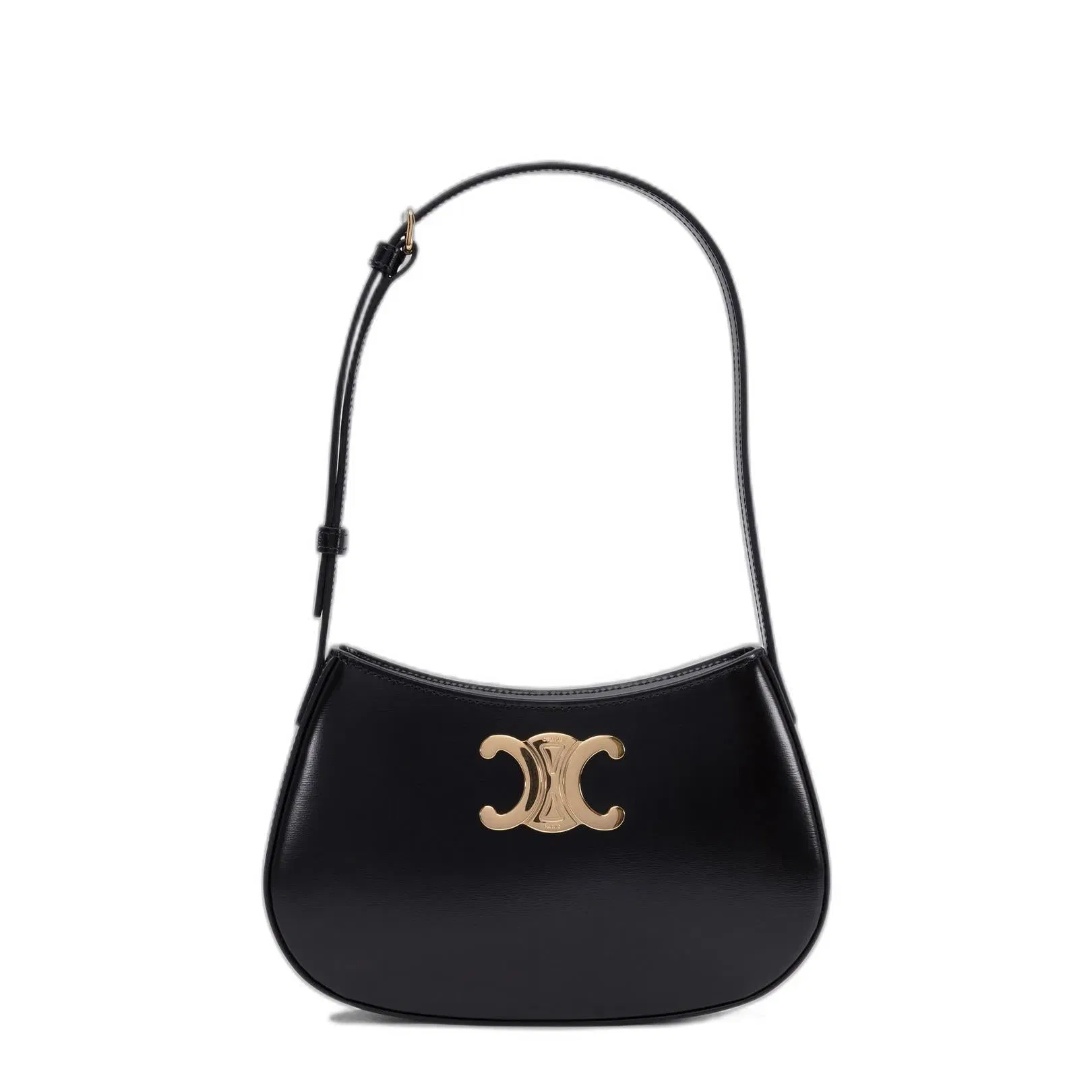 Medium Tilly Bag Triomphe in Black Canvas Calfskin
