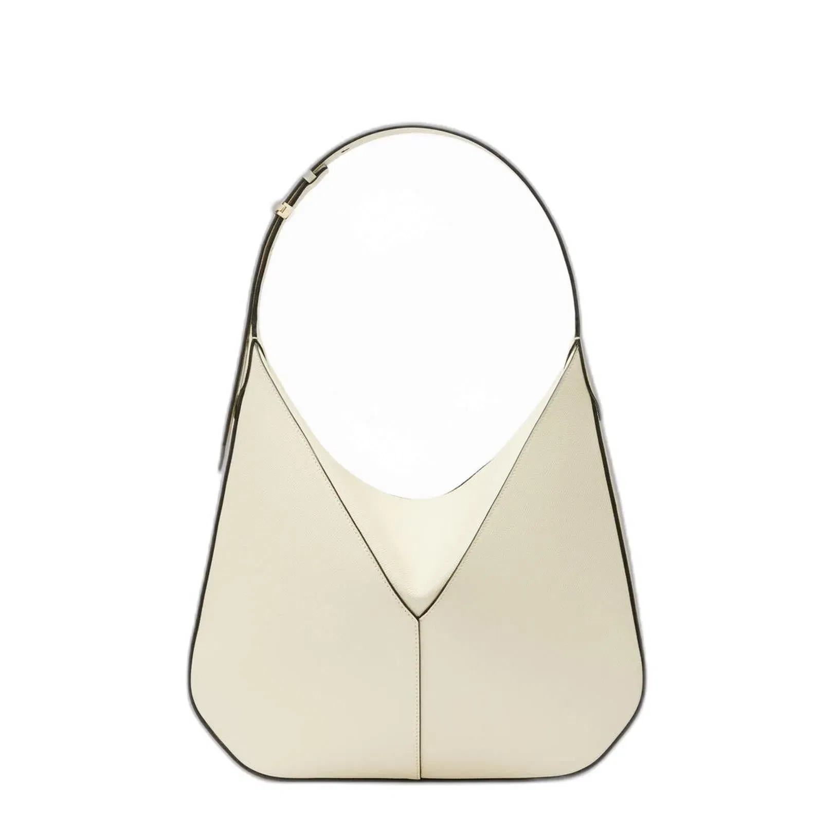 Camel Brown Leather Pebbled Texture Top Zip Fastening Panelled Design Adjustable Shoulder Strap