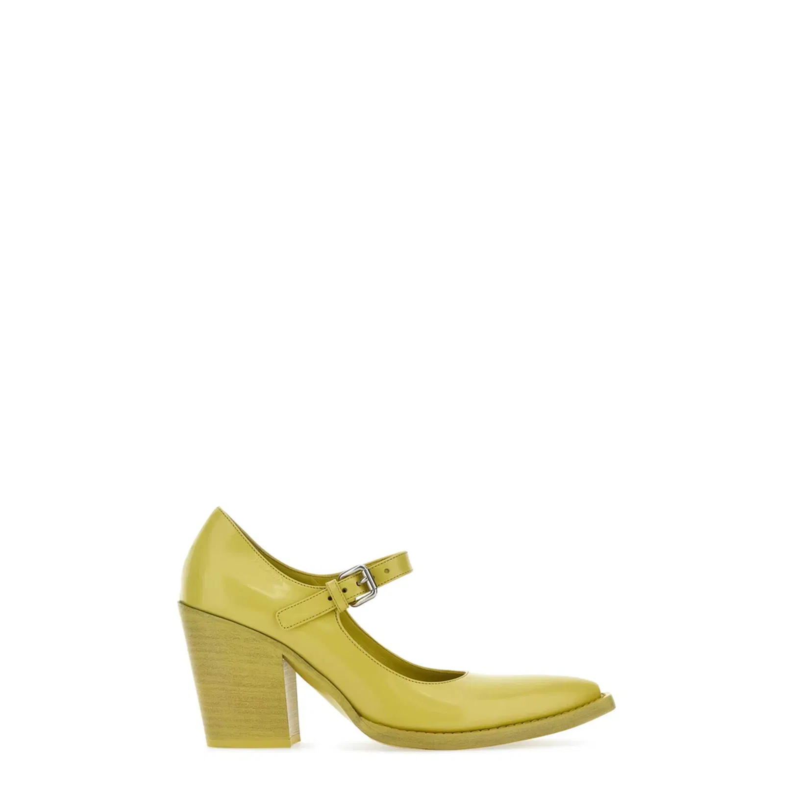 Acid Green Leather Pumps