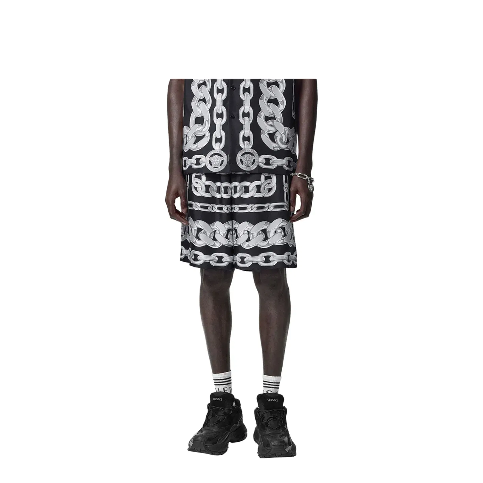 Silk Medusa Chains Bermuda Shorts