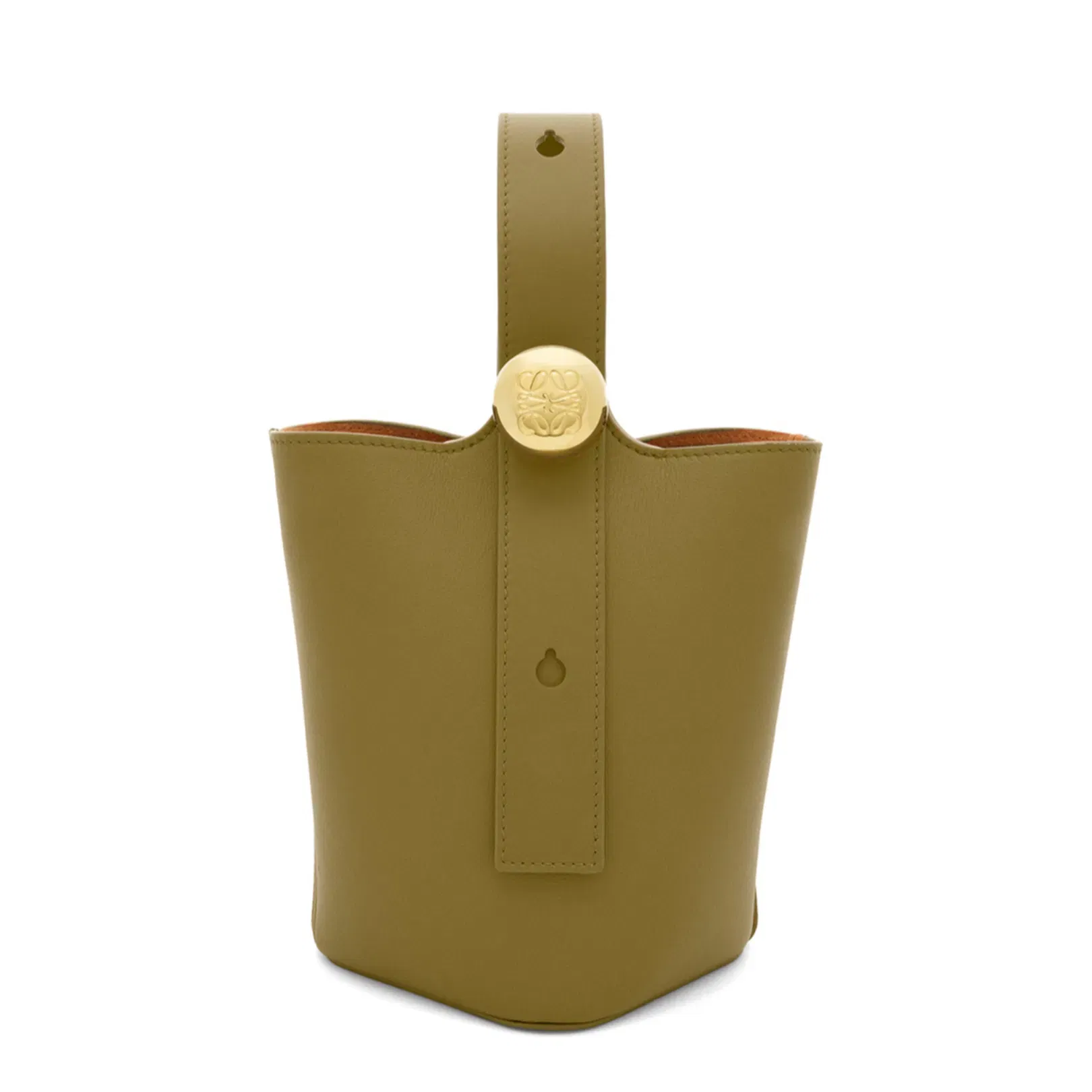 Pebble Mini Leather Bucket Bag - Green