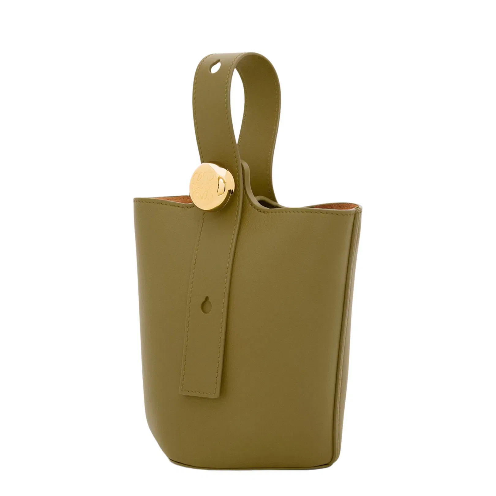 Pebble Mini Leather Bucket Bag - Green