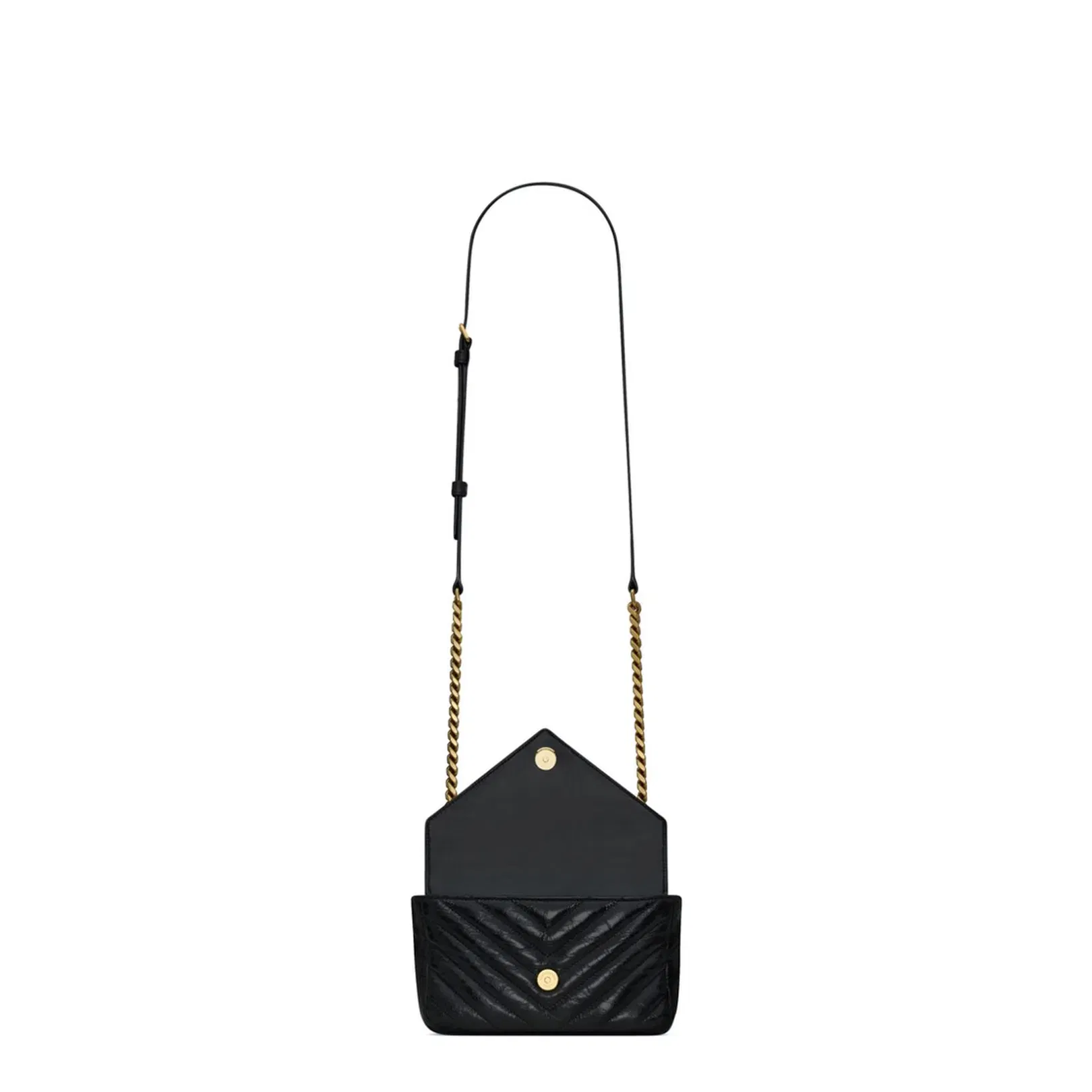 College Mini Leather Shoulder Bags - Black