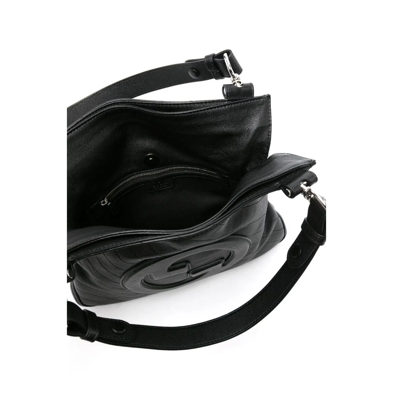 Blondie Medium Leather Shoulder Bag - Black