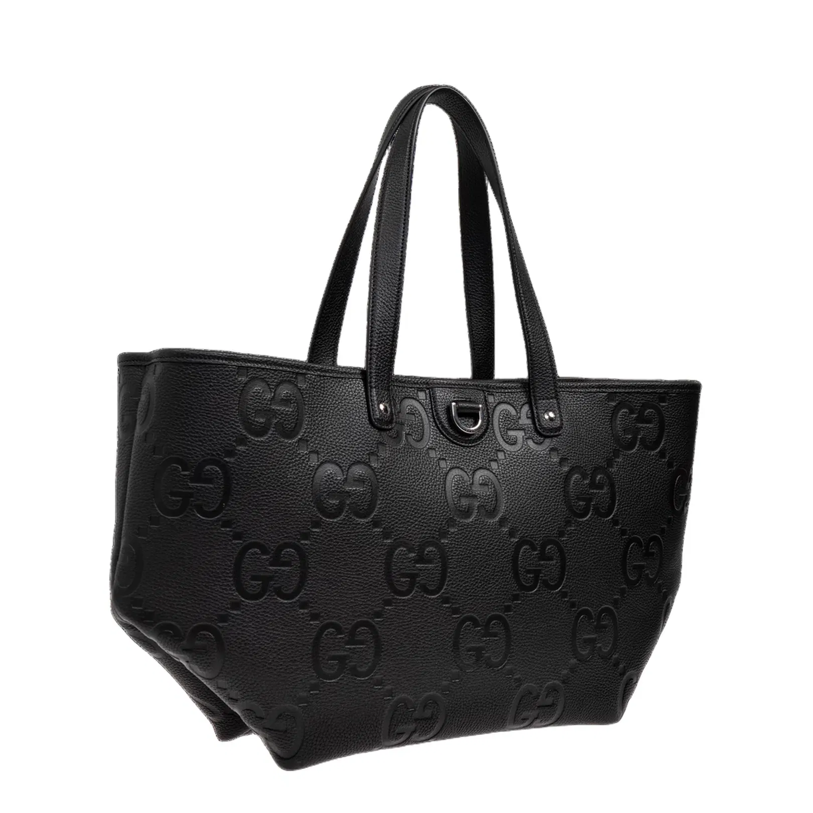 Black Leather Shopping Bag