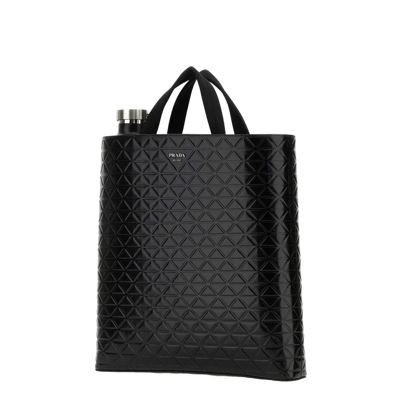 Black Leather Shopping Bag