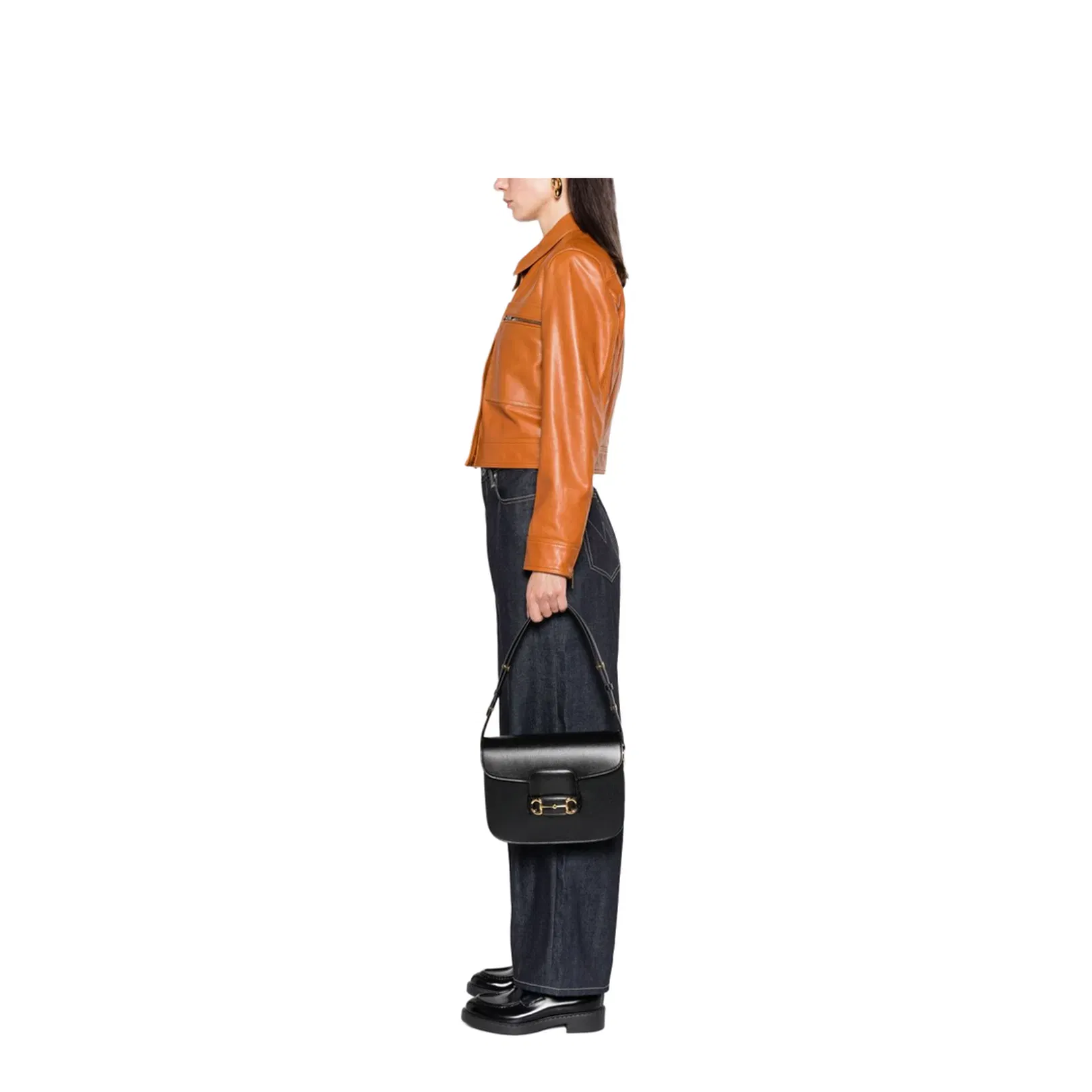 Horsebit 1955 Medium Leather Shoulder Bags - Black