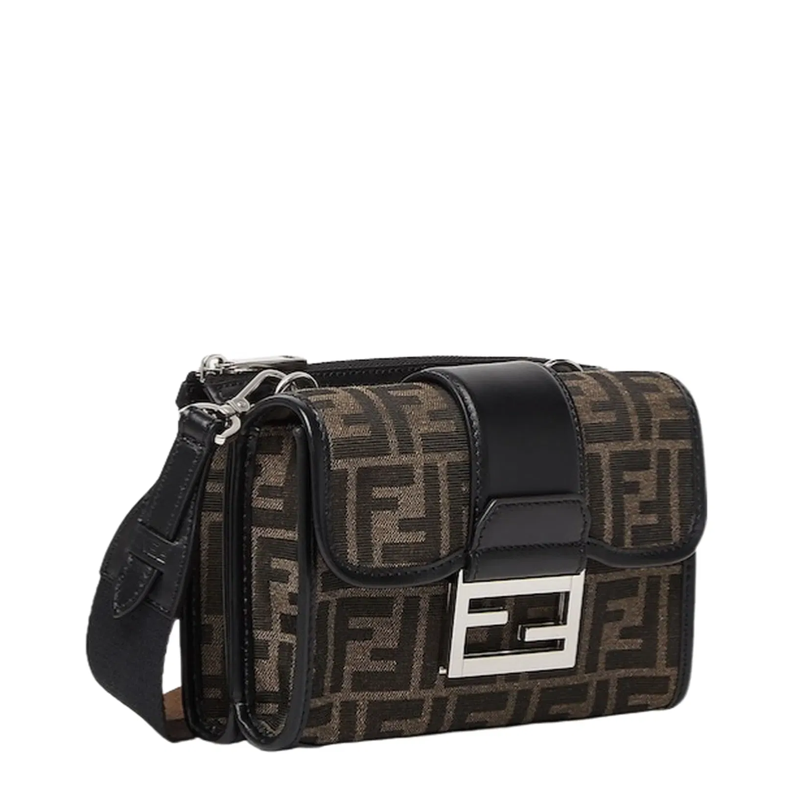 Baguette Canvas Crossbody Bags - Brown