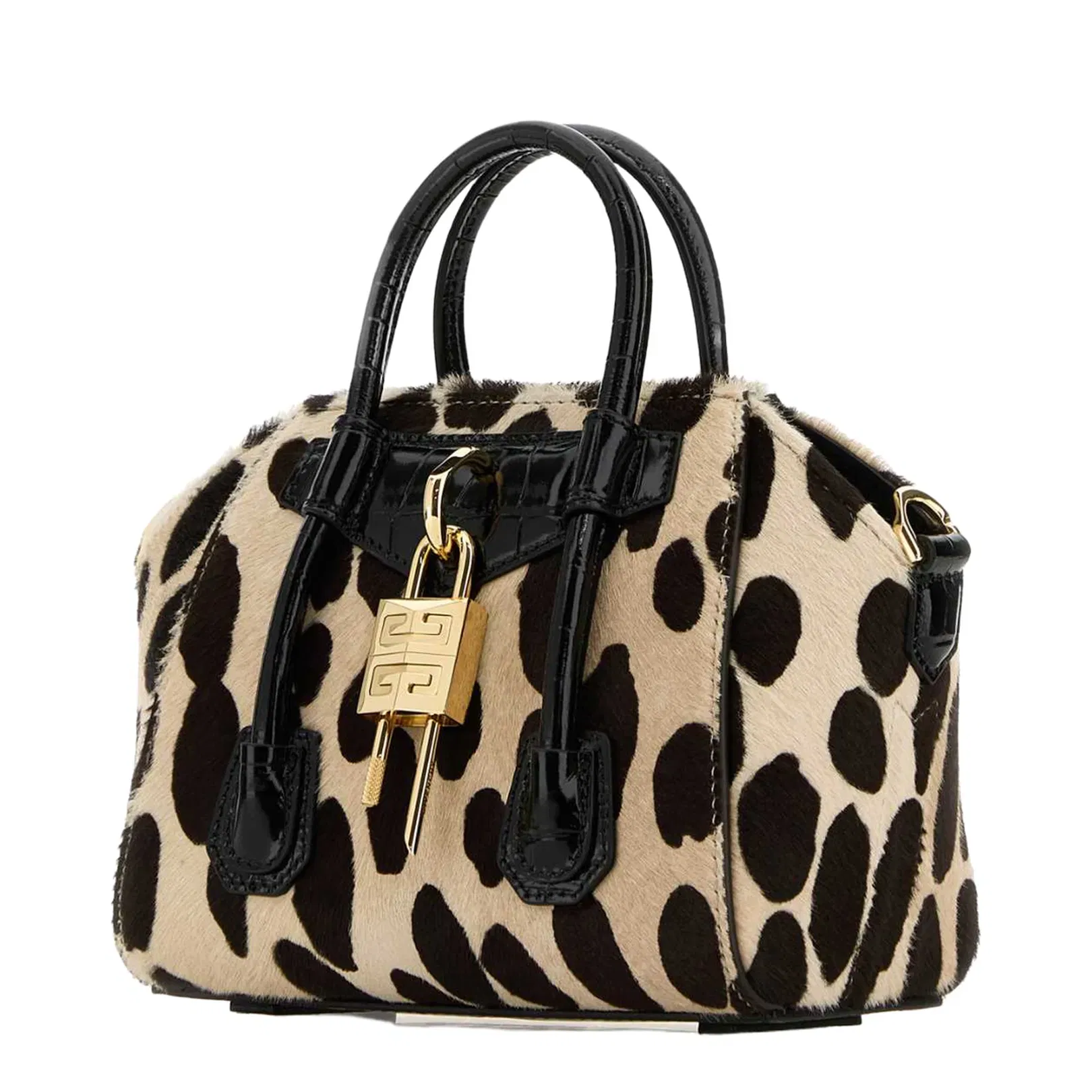 Antigona Toy Lock Bag In Leopard Print Pony Leather
