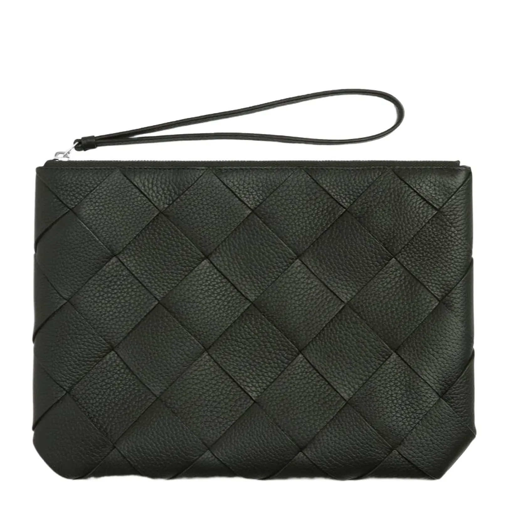 Diago Large Leather Pouch - Dark green