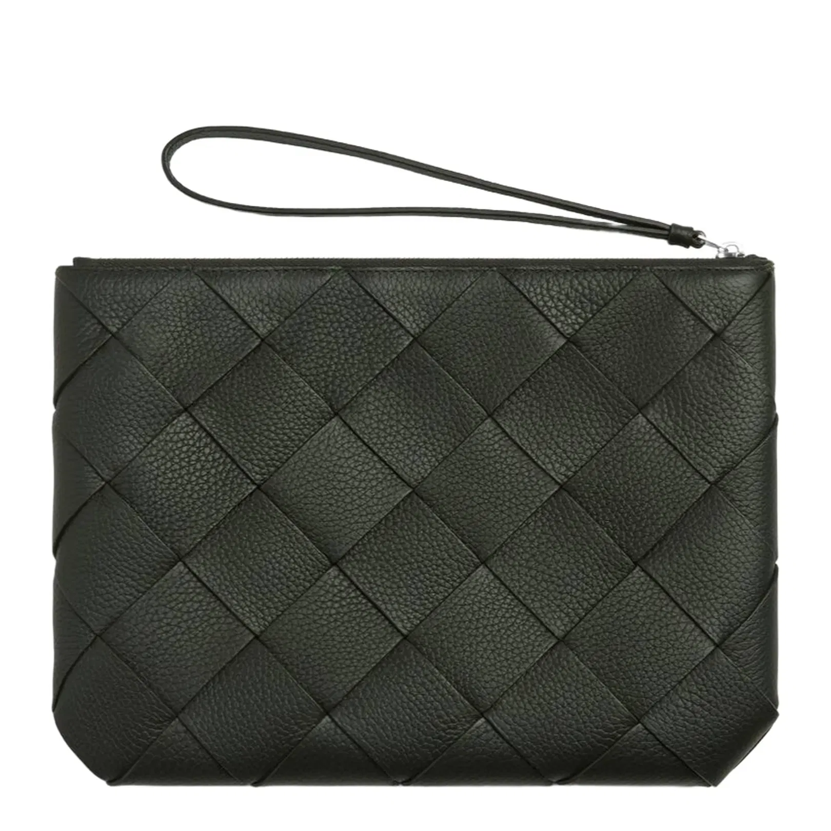 Diago Large Leather Pouch - Dark green