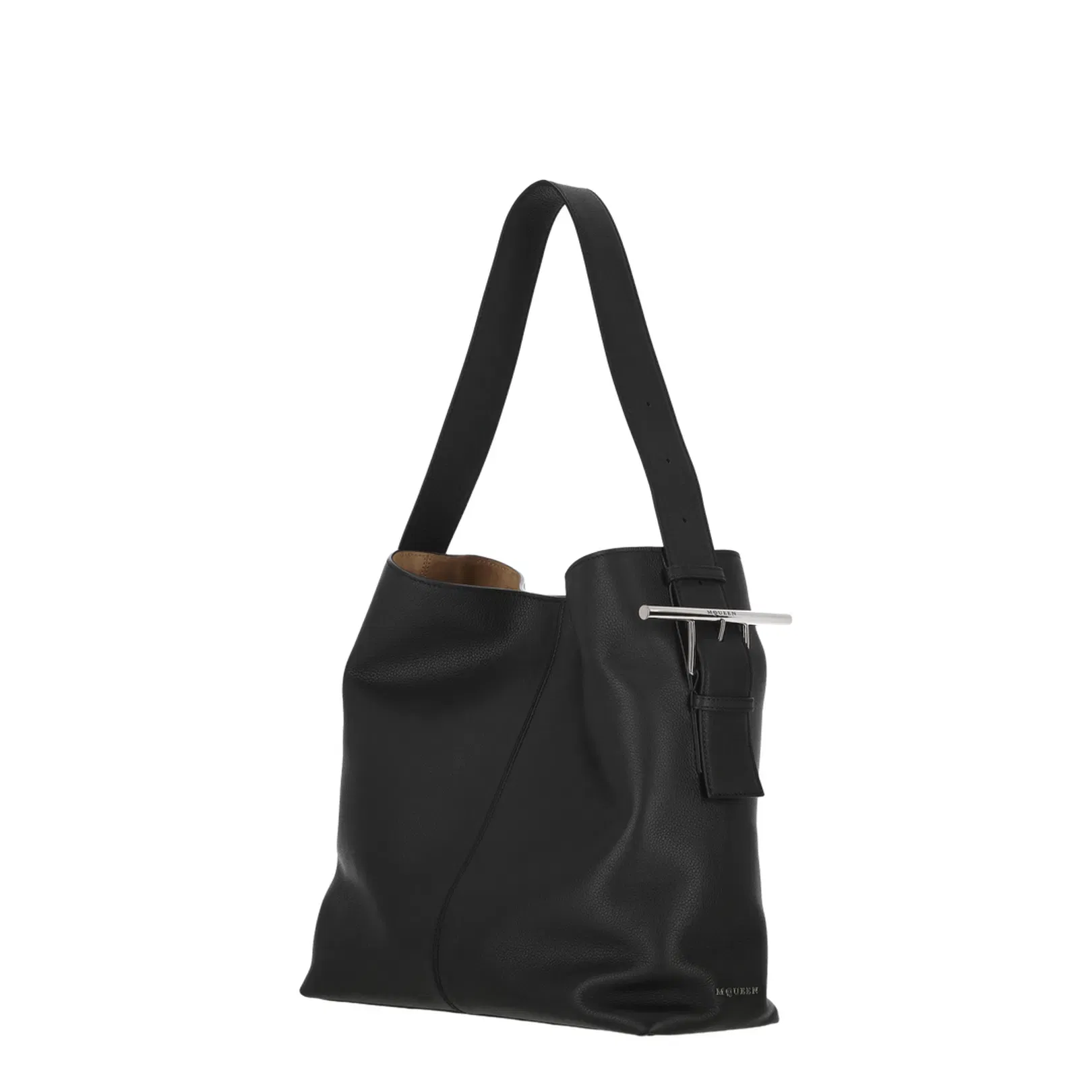 Grainy Leather Sling T-Bar Shoulder Bag