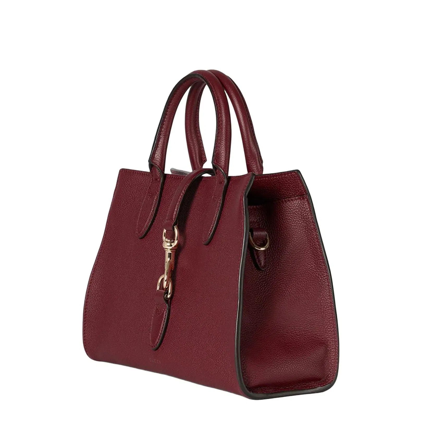 Softbit Medium Leather Top Handle Bag - Burgundy