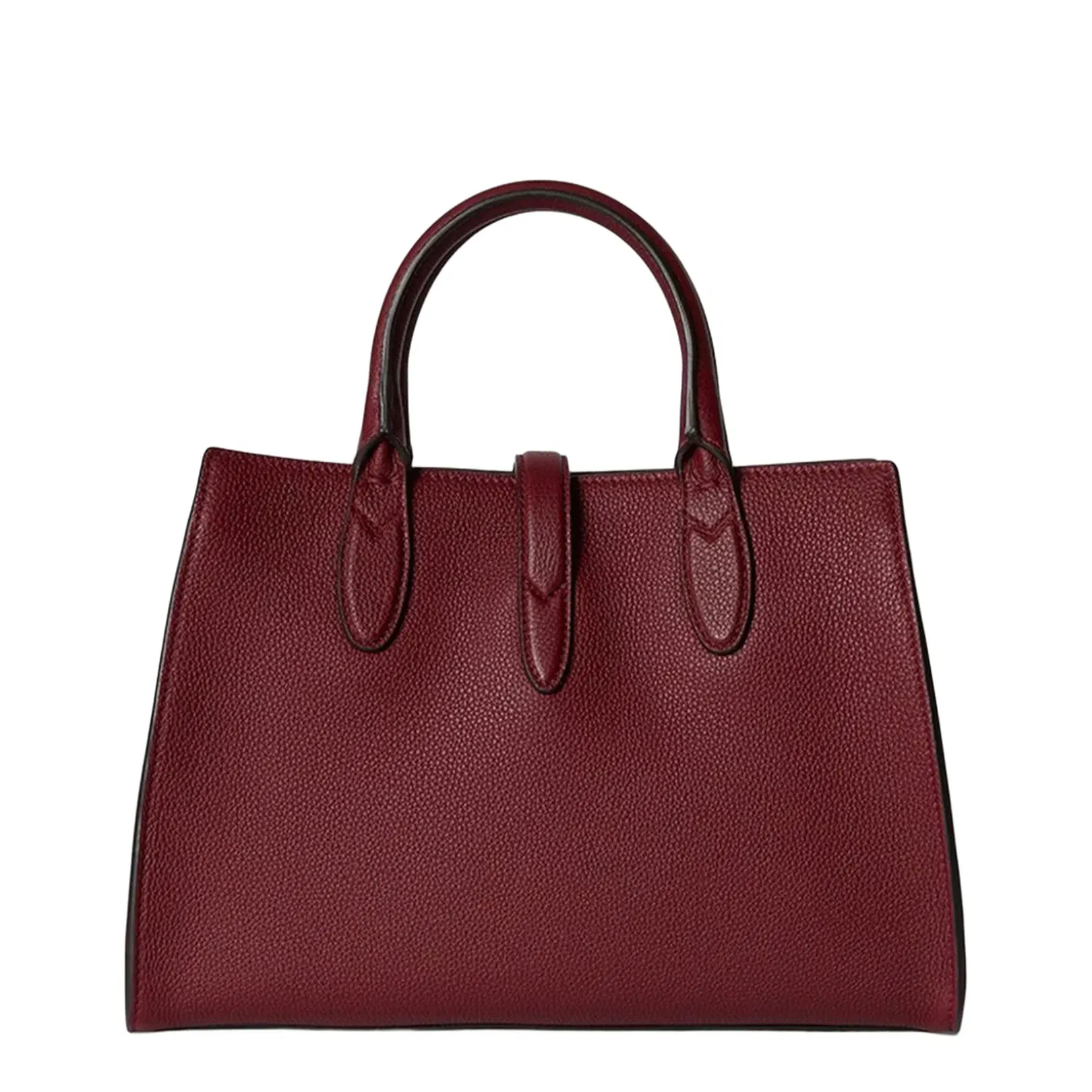 Softbit Medium Leather Top Handle Bag - Burgundy