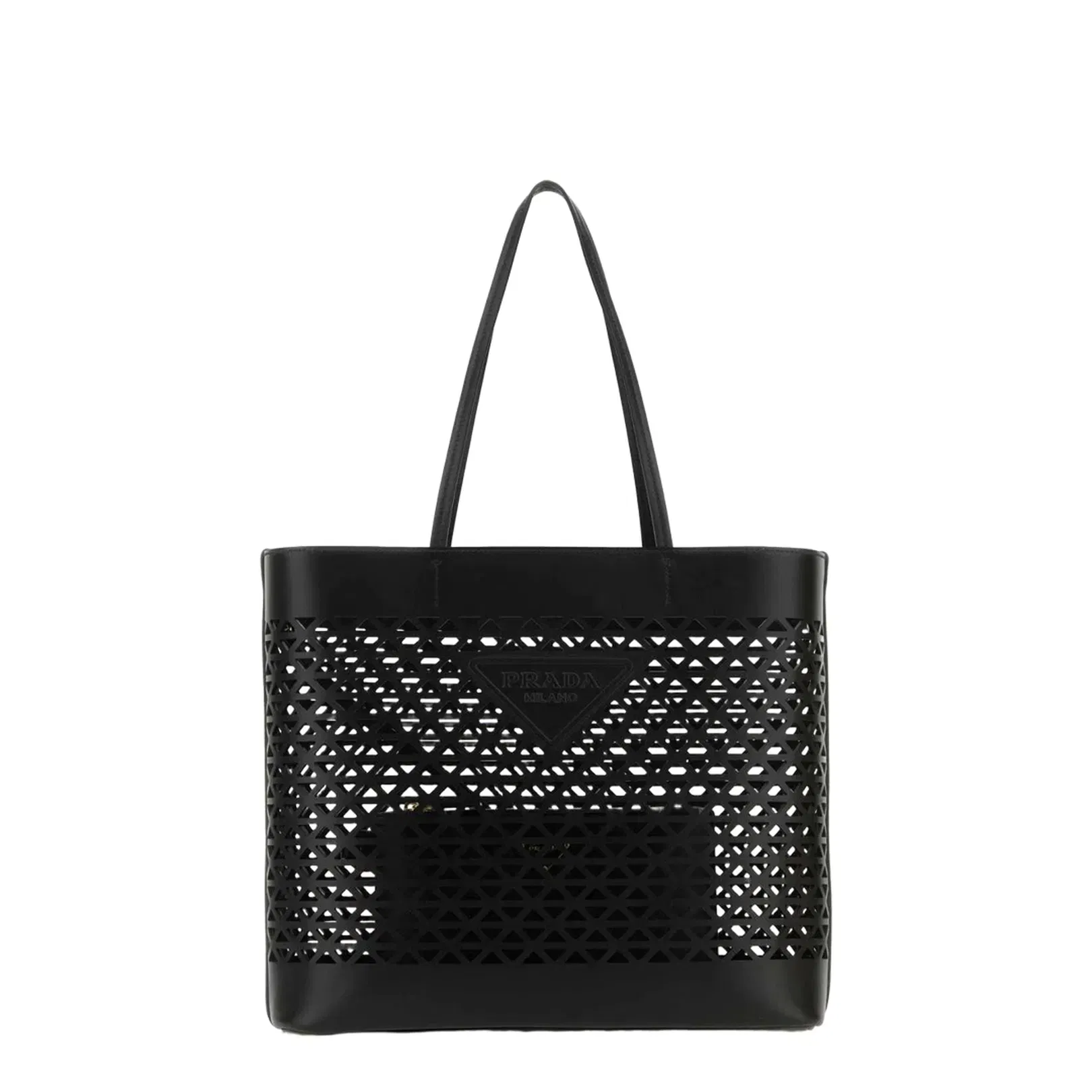 Elegant Black Leather Shopping Bag