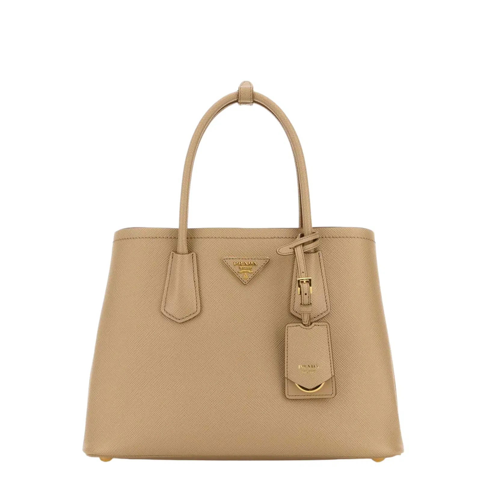 Sand Leather Small Double Handbag