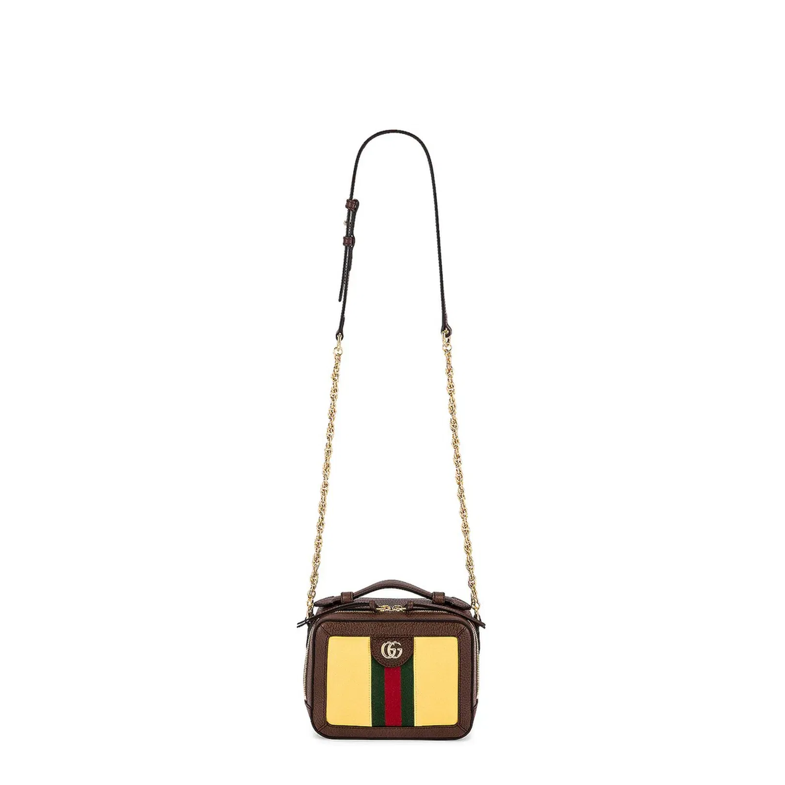 Ophidia Mini Leather Shoulder Bags - Brown
