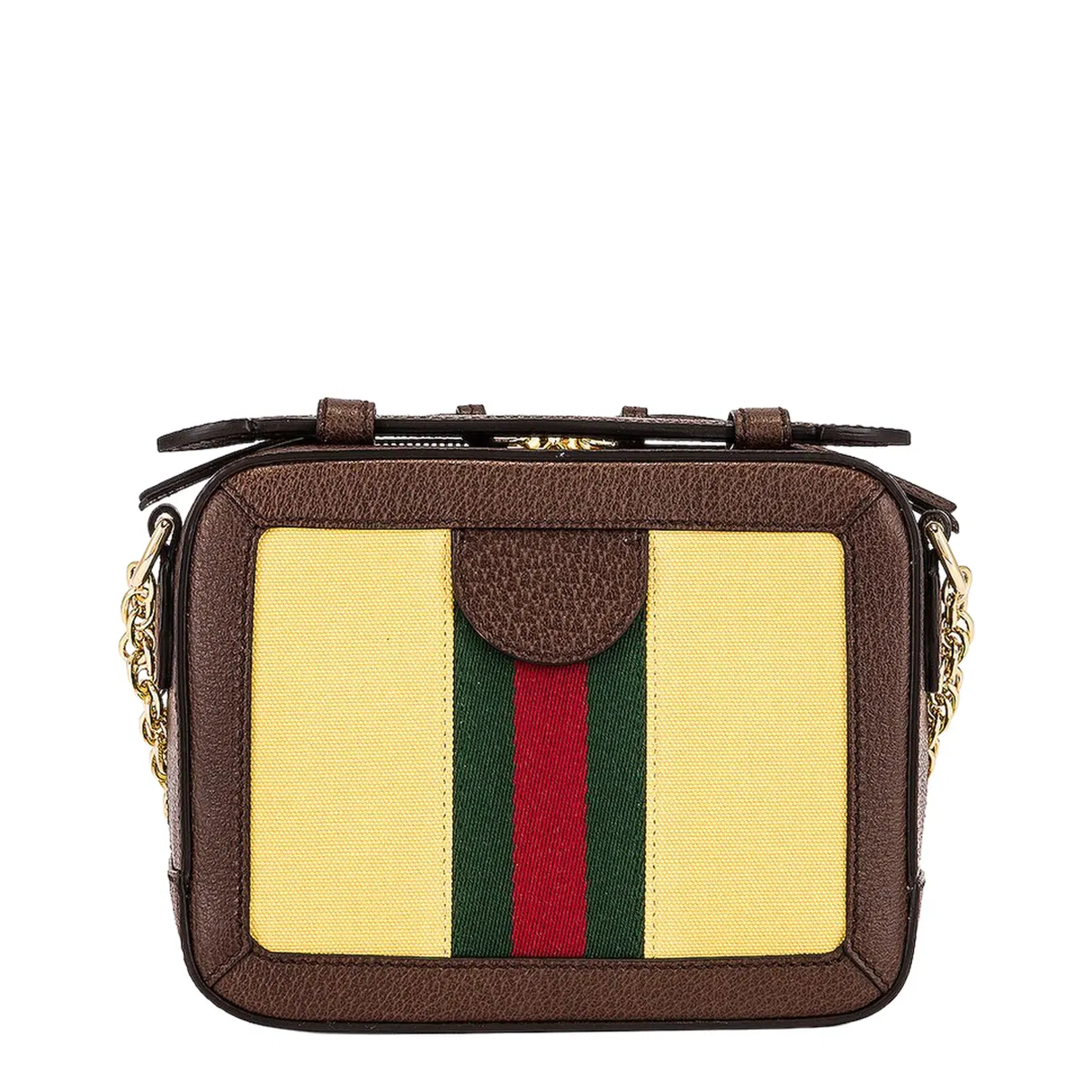 Ophidia Mini Leather Shoulder Bags - Brown