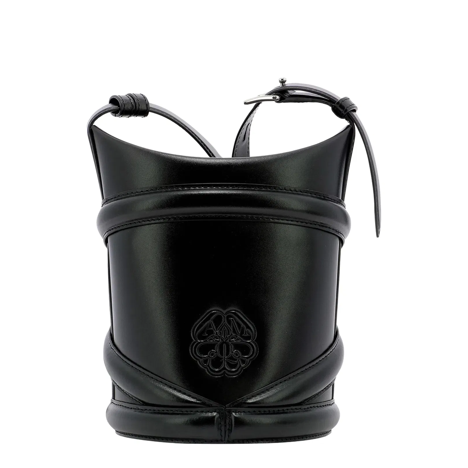 Black Leather The Curve Bucket Bag