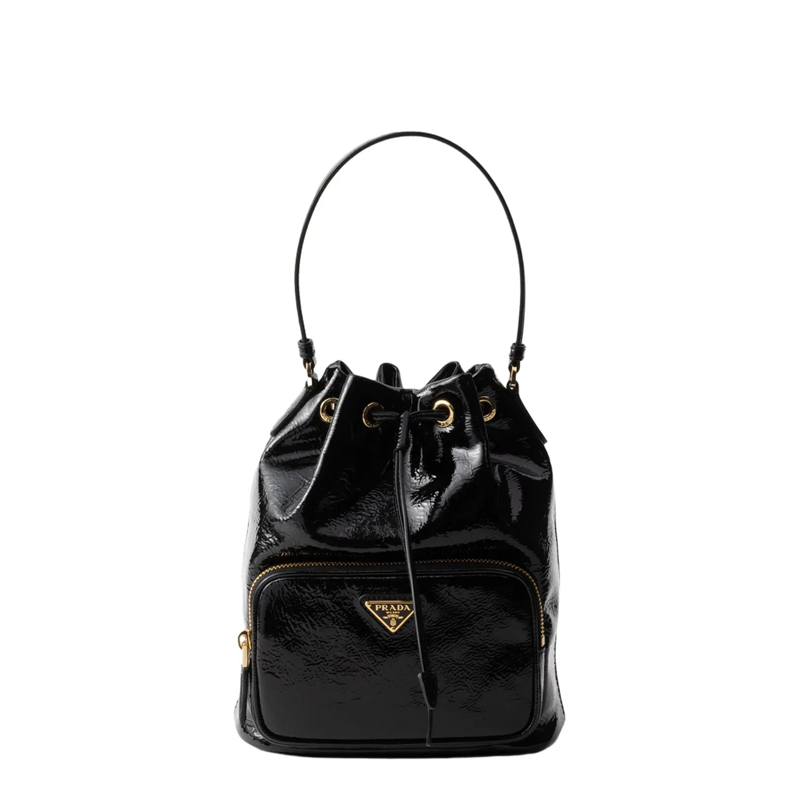 Duet Bucket Bag in Black Naplak