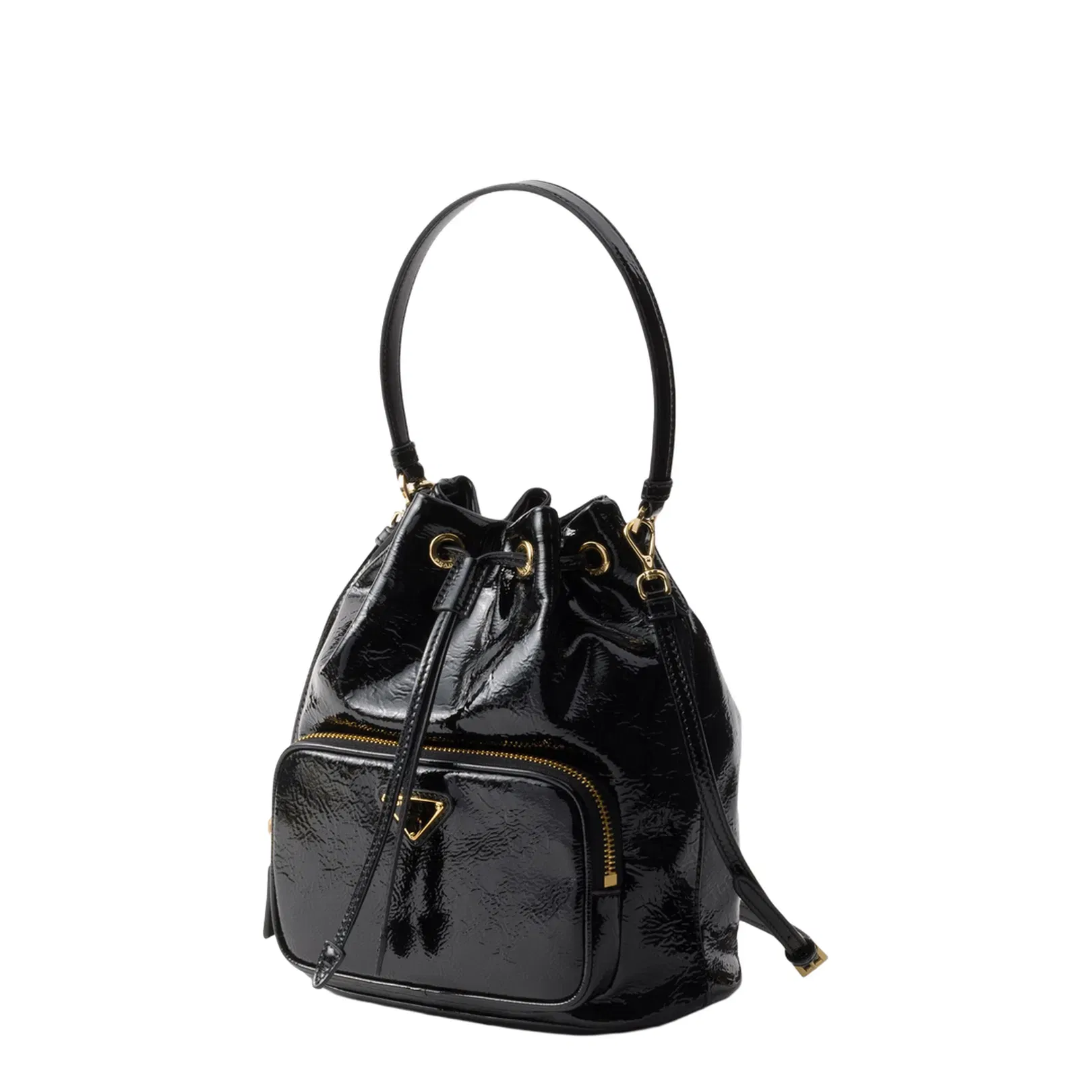 Duet Bucket Bag in Black Naplak