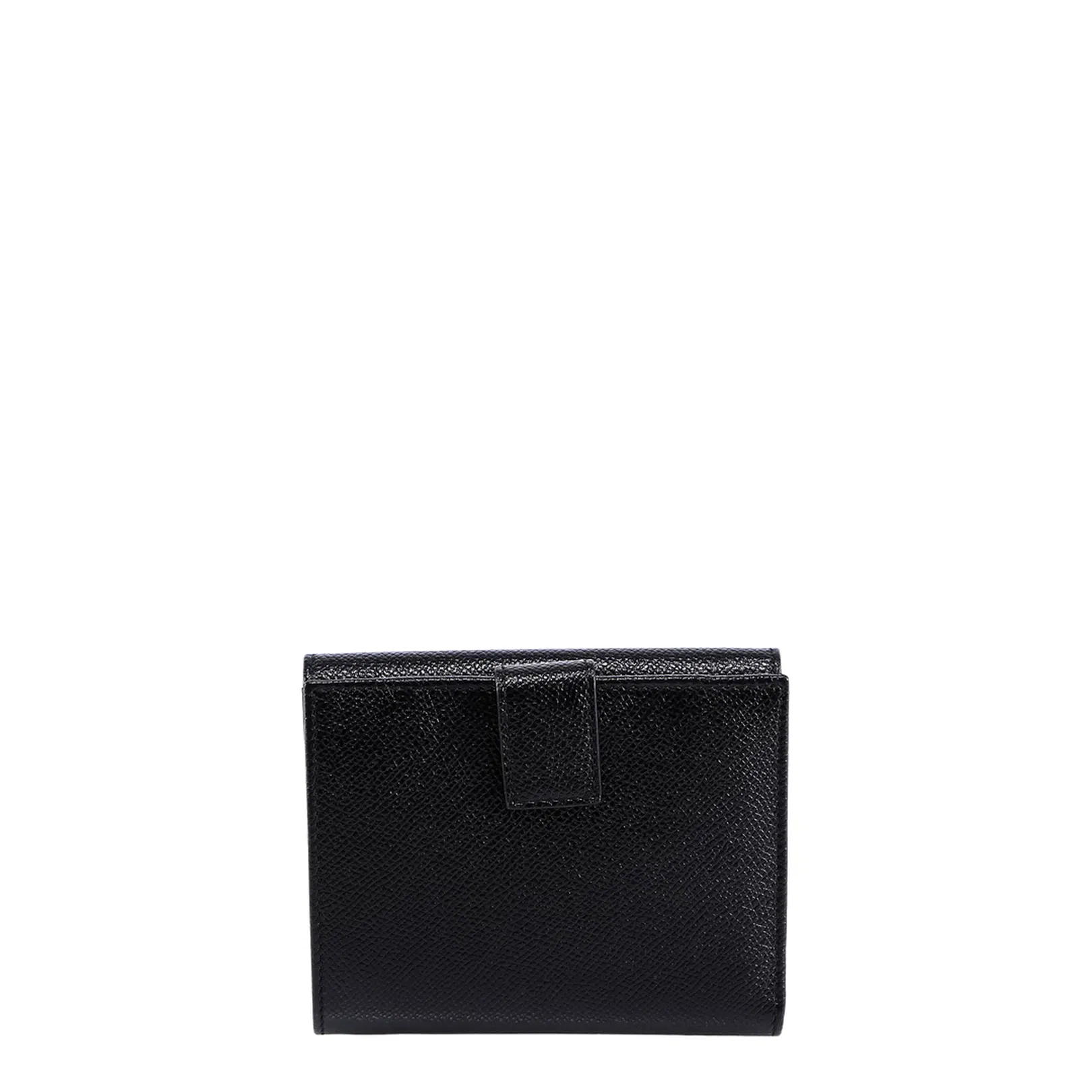 Hammered Leather Gold Gancini Compact Wallet